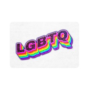 Lgbtq Rainbow 3d Png Typography Pet Food Mat 12x18