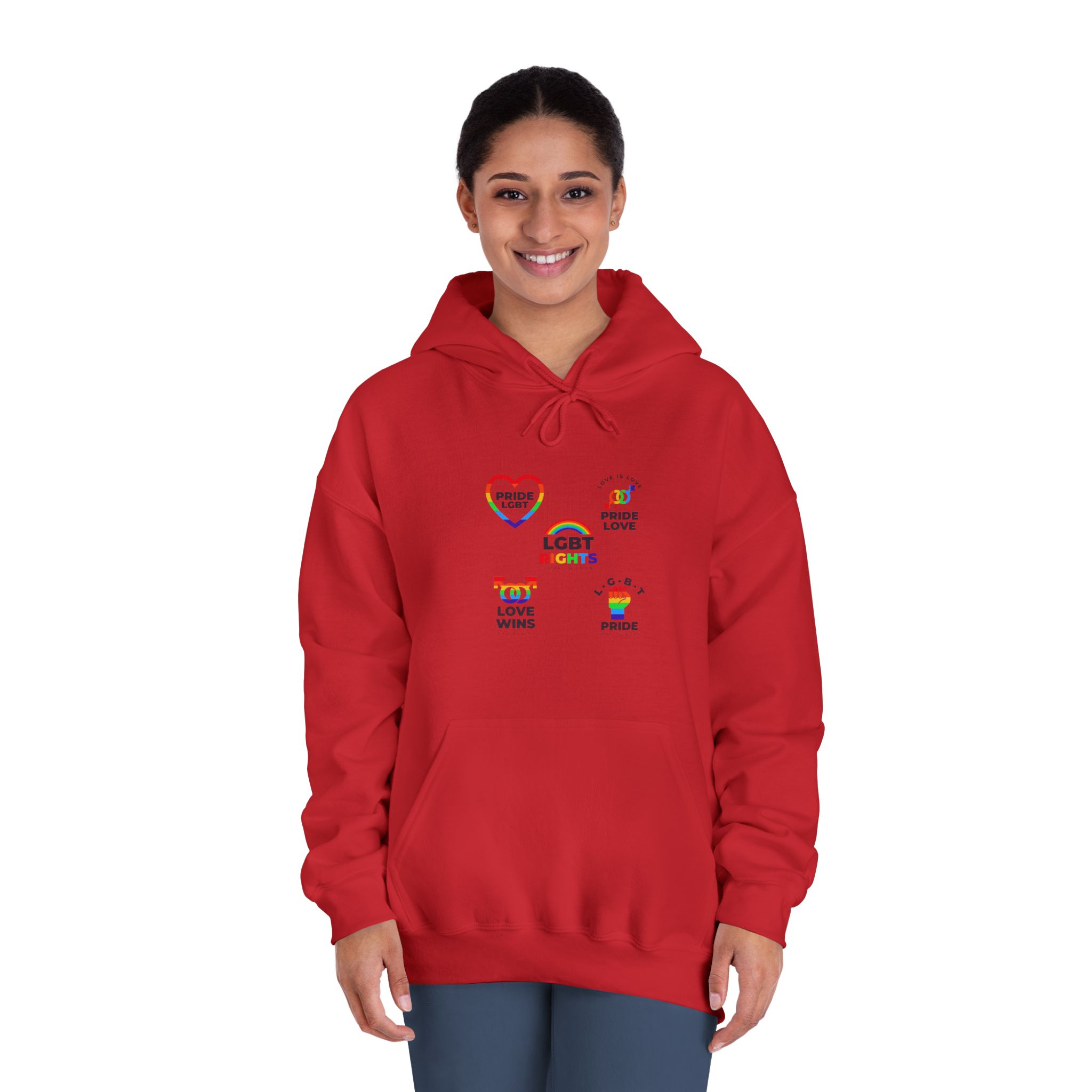Pride Day Badges Collection Unisex Dryblend Hooded Sweatshirt - Image 36