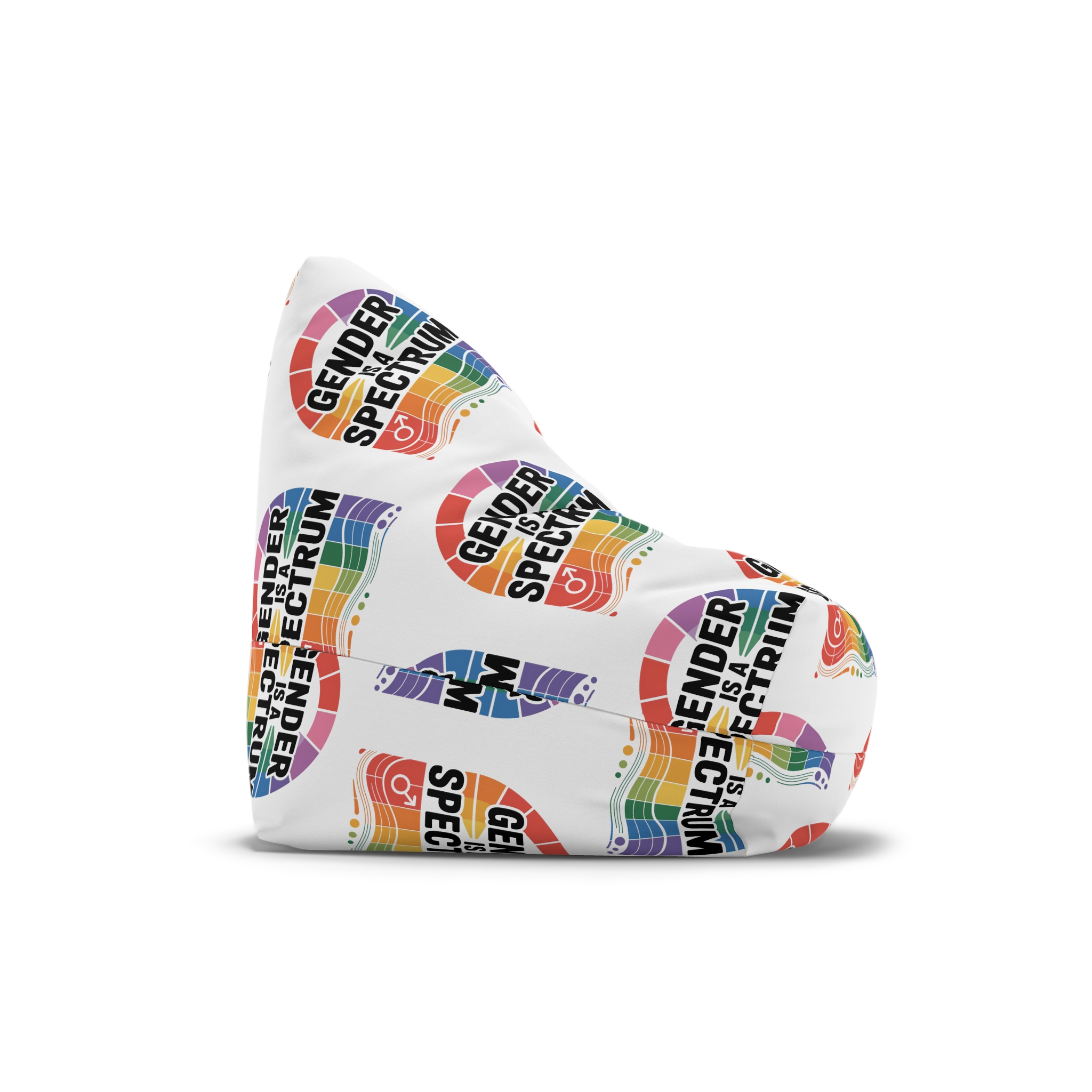 Gender Is Spectrum T Shirt Design Isolated White Background Bean Bag Chair Cover - Image 3