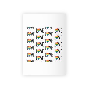 Seamless Pattern Lgbt Rainbow Love Text Gift Wrapping Paper Rolls 1pc