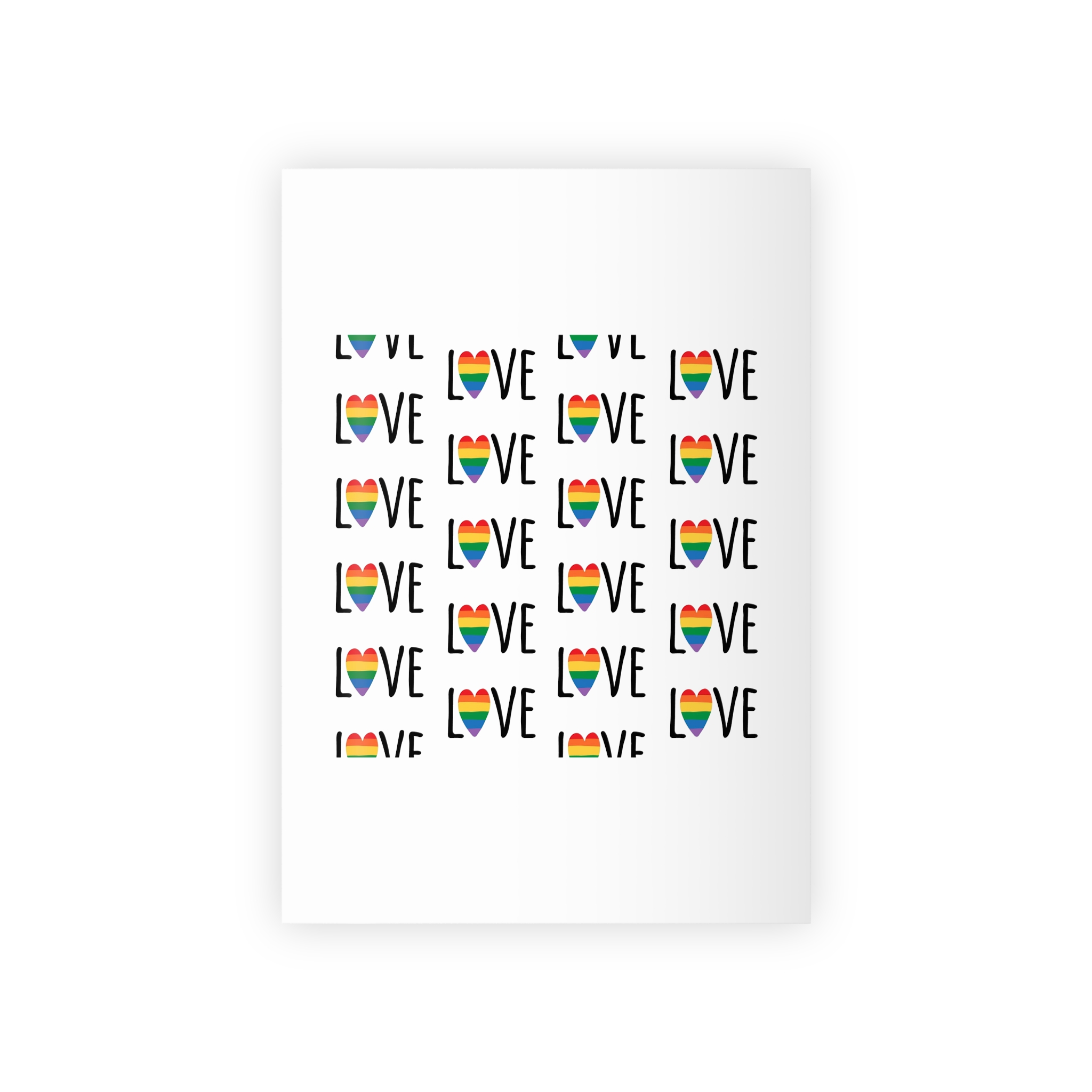 Seamless Pattern Lgbt Rainbow Love Text Gift Wrapping Paper Rolls 1pc