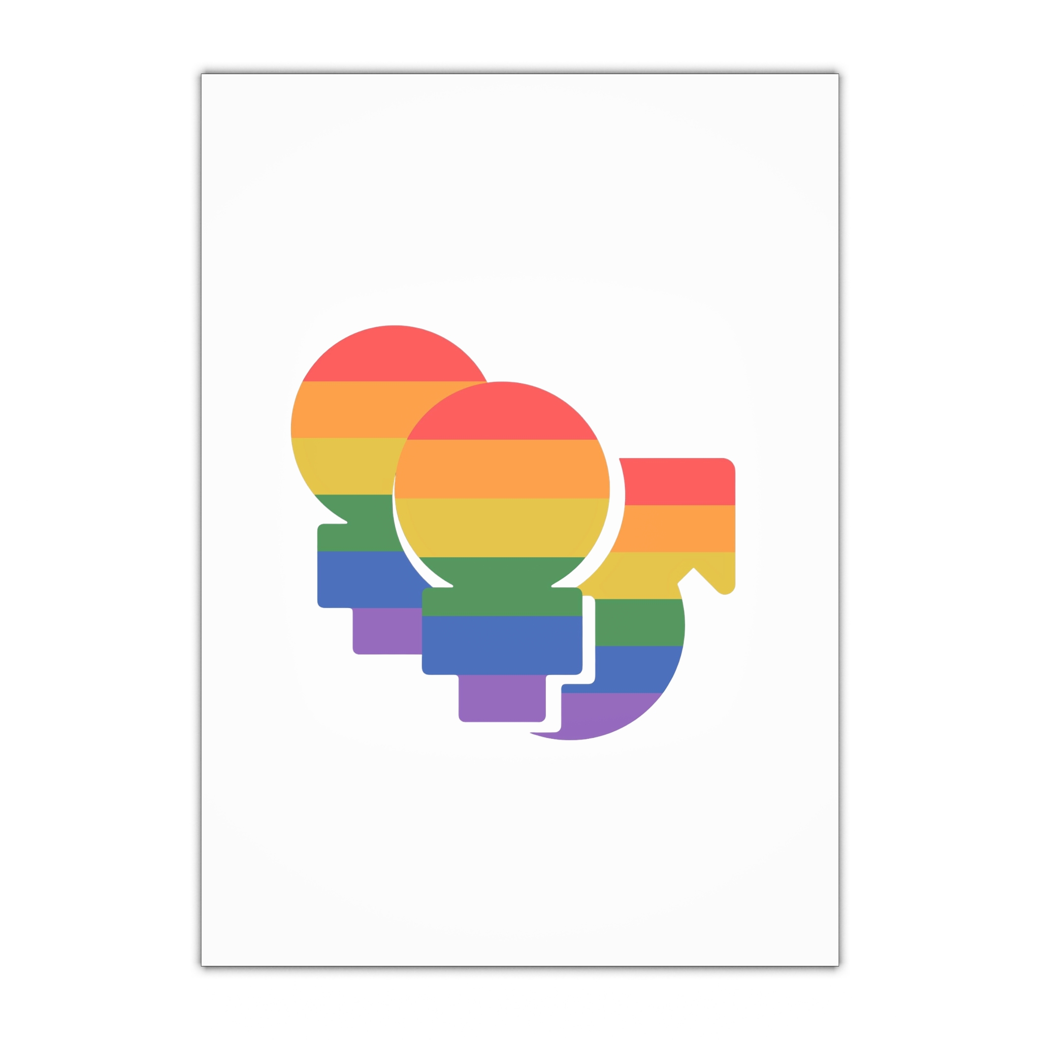 Lgbt Icon Isolated Black Background Diversity Human Right Concept Lgbt Community Vector Flat Illustration Poster Card Banner Gift Wrapping Paper Sheets 1pc