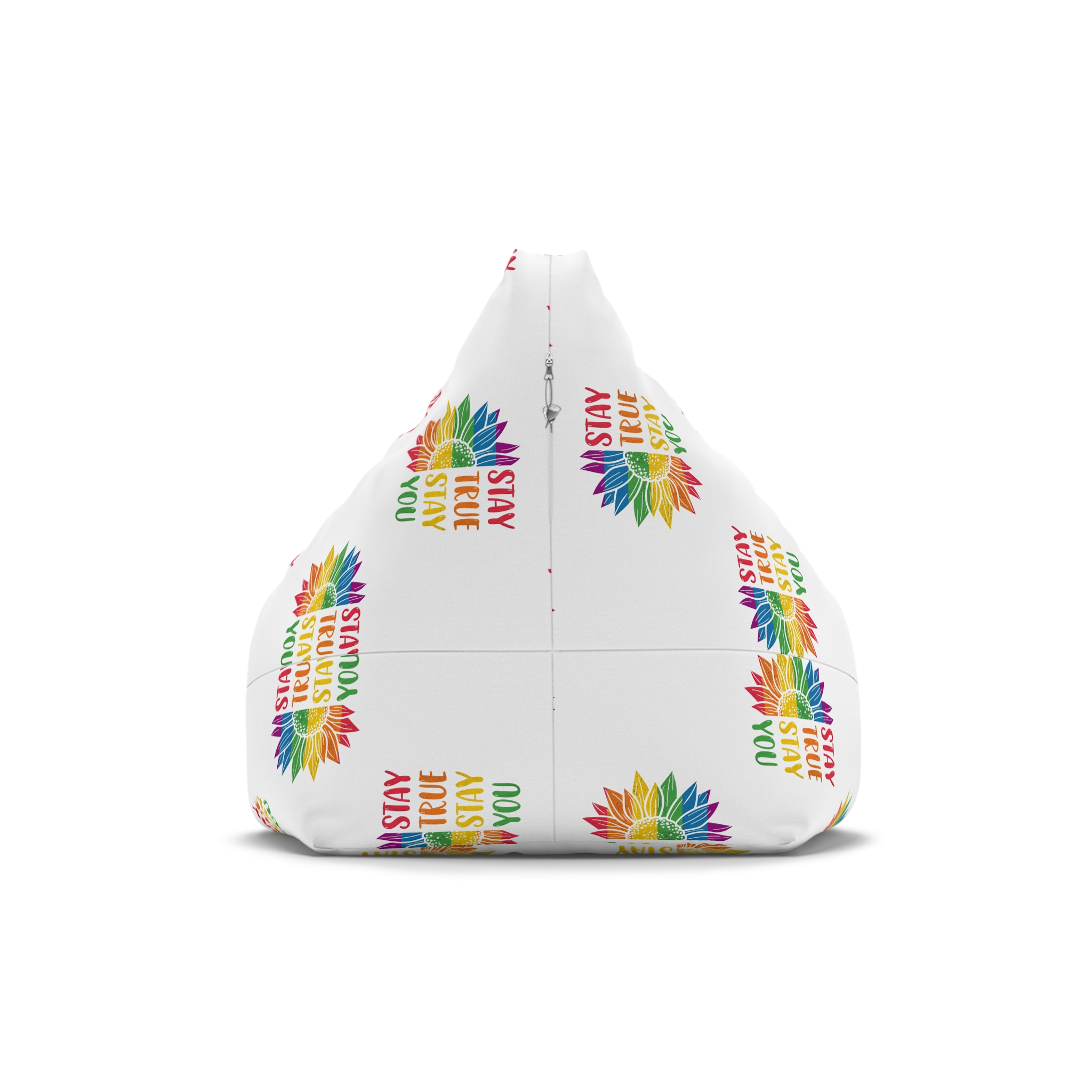 Sunflower Pride Rainbow Premium Vector T Shirt Bean Bag Chair Cover - Image 2