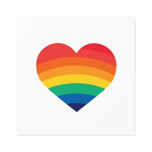 Pride Day Month Lgbt Heart With Rainbow Colors Laminate Stickers Square
