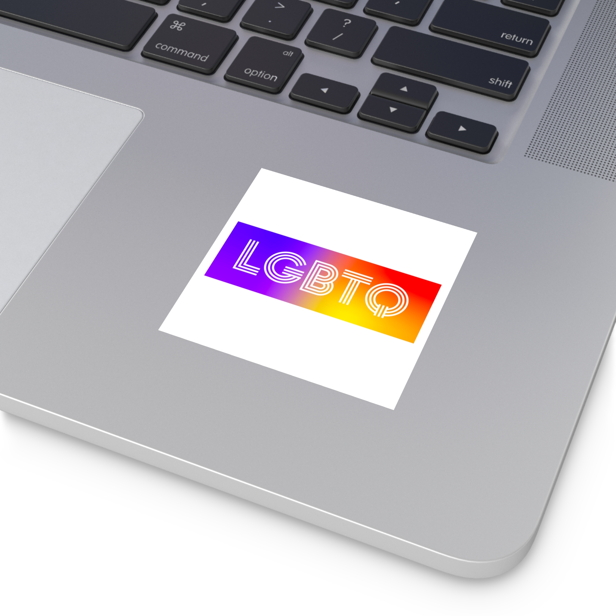 Lgbtq Typography With Rainbow Gradient Background Colorful Vibrant Pride Concept Poster Banner Laminate Stickers Square - Image 3