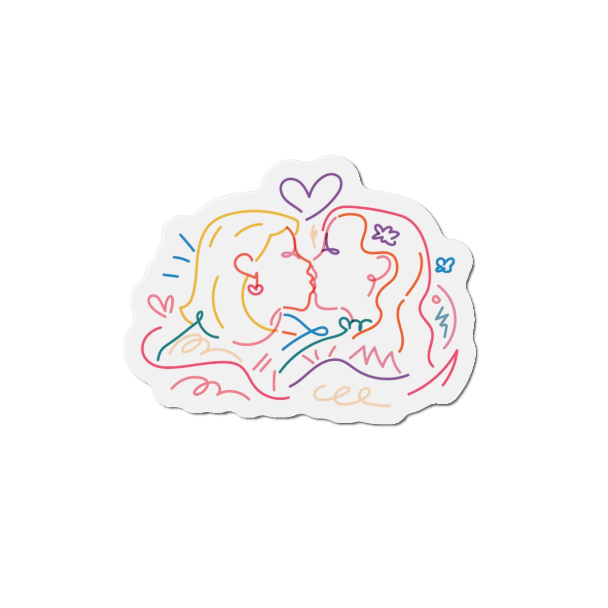 Lesbian Couple Kissing Clipart Gay Marriage Illustration Vector Die Cut Magnets - Image 10