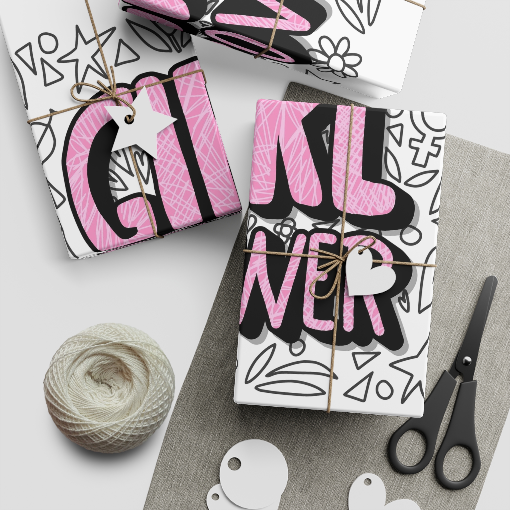 Girl Power Poster Vector Concept Illustration Gift Wrapping Paper Sheets 1pc - Image 2