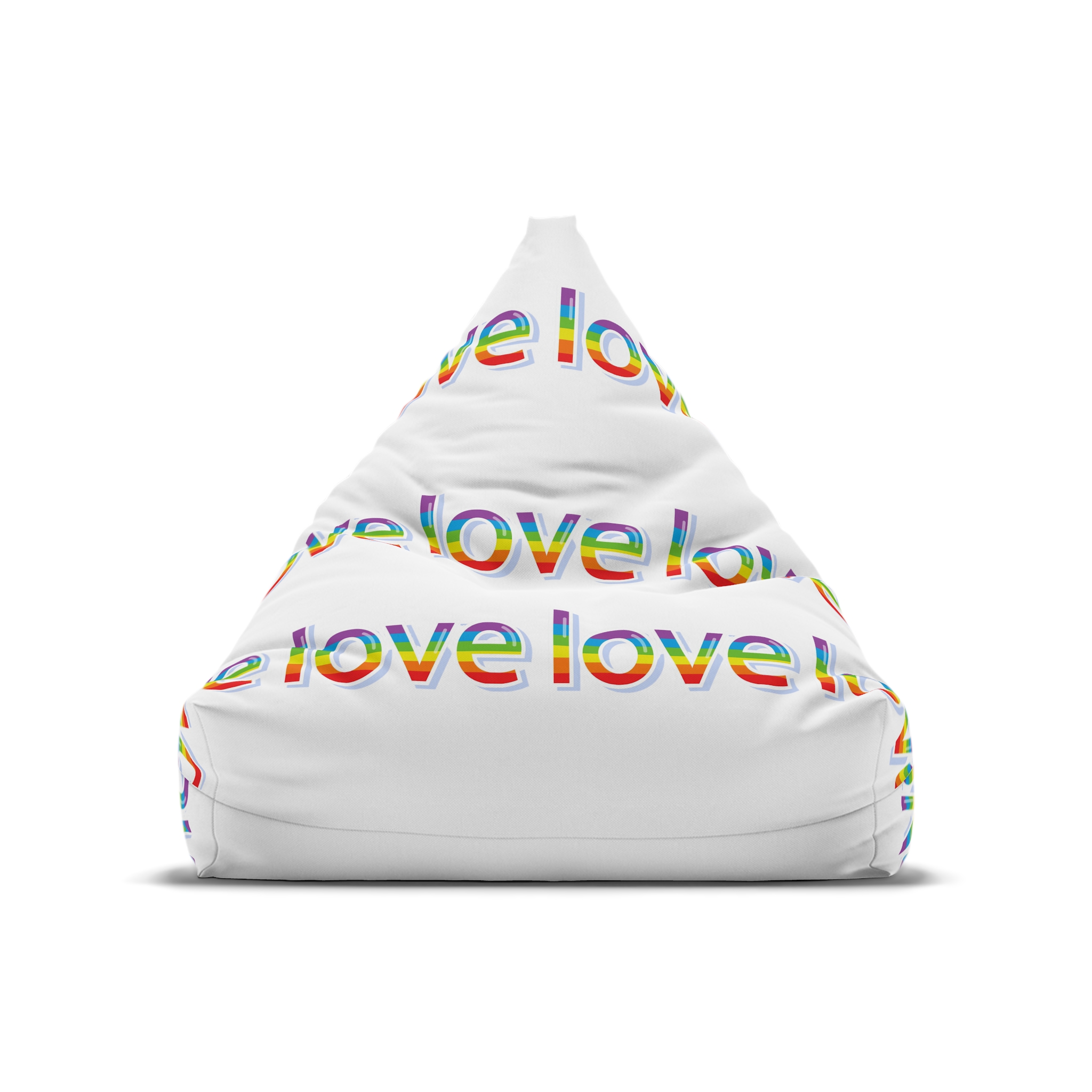 Word Love Rainbow Beautiful Letters Sticker Word Love Light Background Bean Bag Chair Cover - Image 5