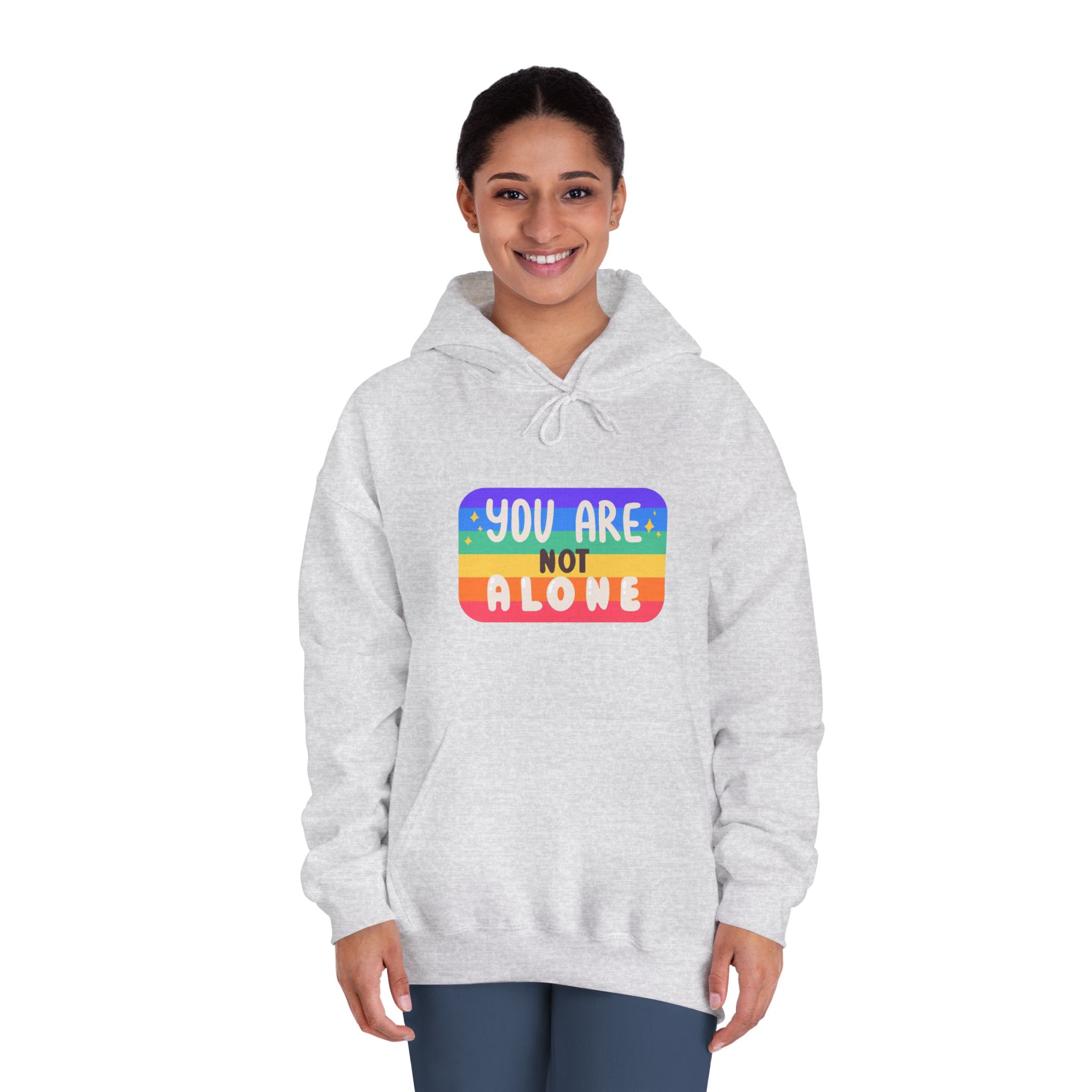Lgbt Sticker Pack White Background Lgbtq Set Symbol Lgbt Pride Community Rainbow Elements Vector Hand Draw Illustration Hand Drawn Lettering (2) Unisex Dryblend Hooded Sweatshirt - Image 8
