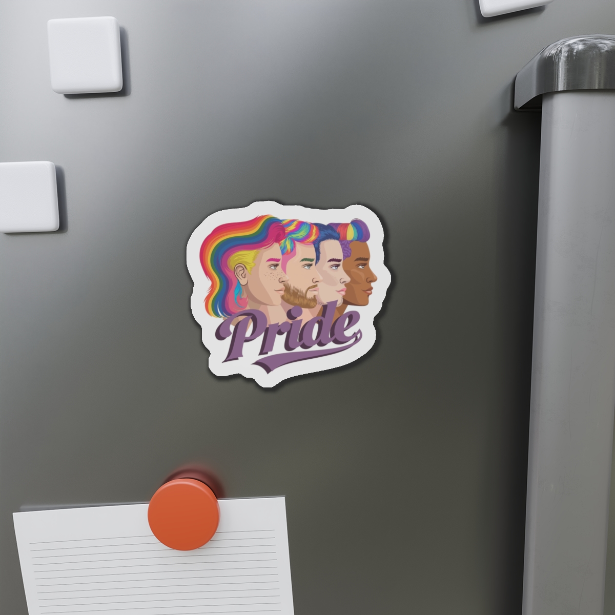 Vector Illustration Four Side Profiles Lgbtq Individuals With Vibrant Hair Colors Die Cut Magnets - Image 11