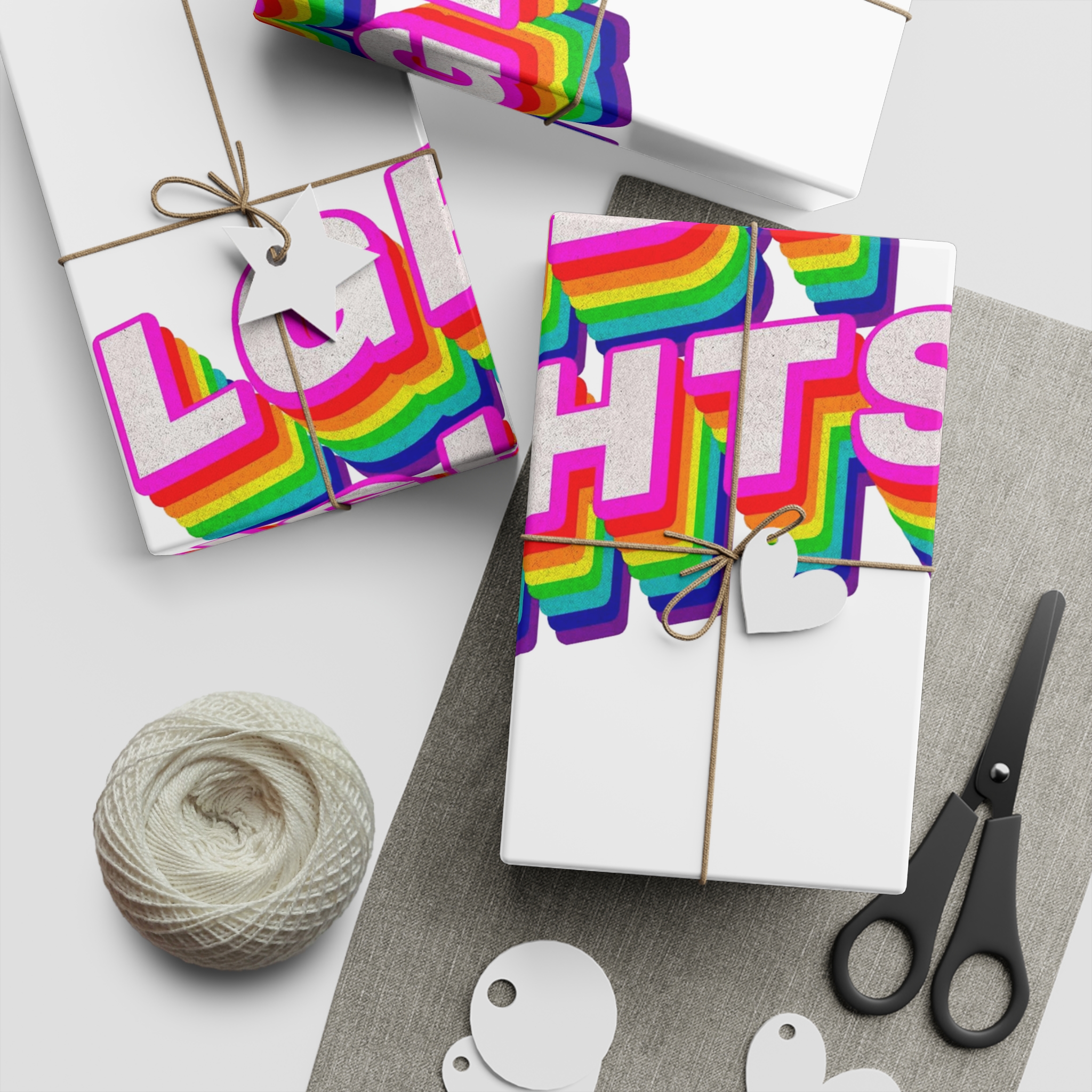 Rainbow Word Lgbt Rights Typography Design Element Gift Wrapping Paper Sheets 1pc - Image 2