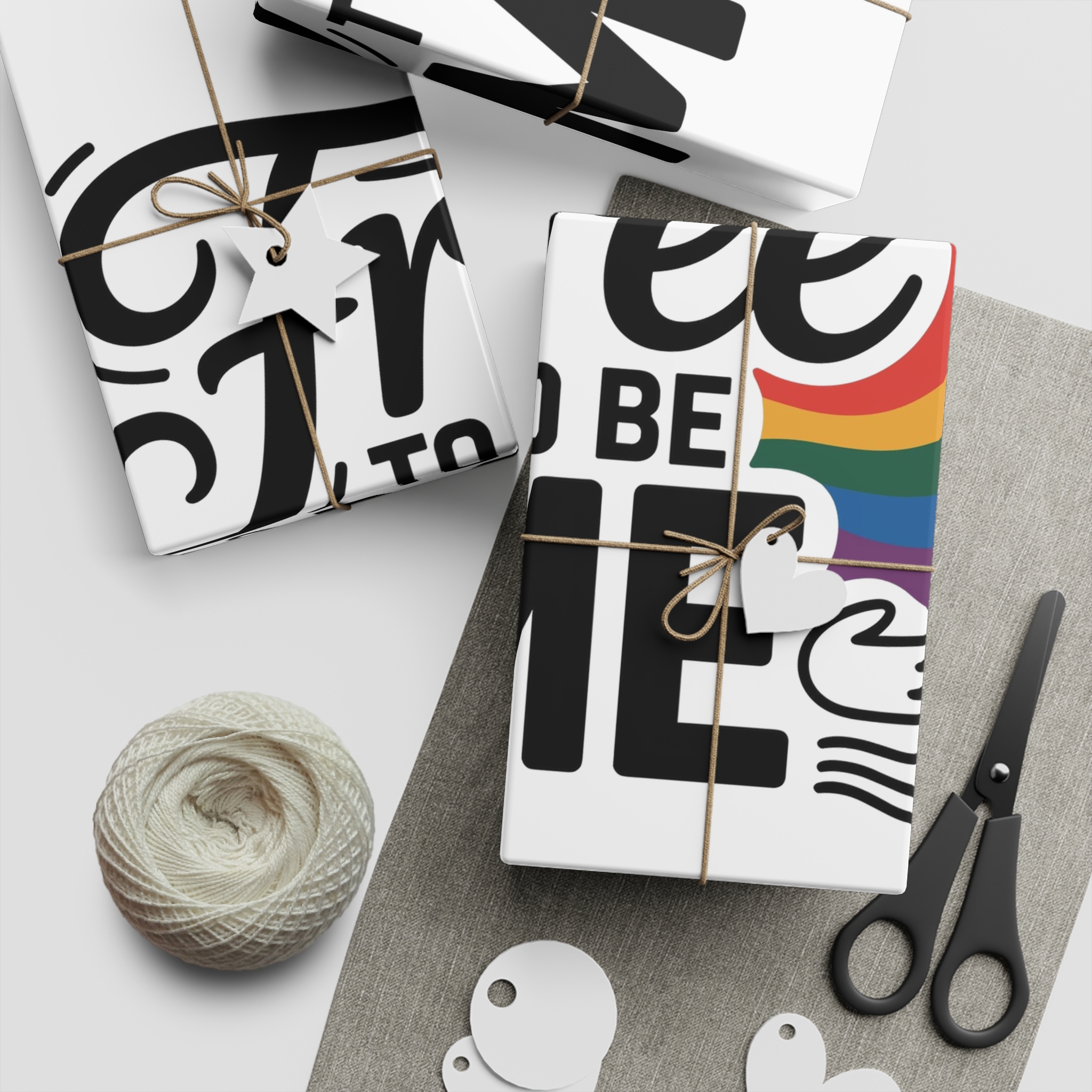 Free Be Me T Shirt Design Isolated White Background Gift Wrapping Paper Sheets 1pc - Image 2