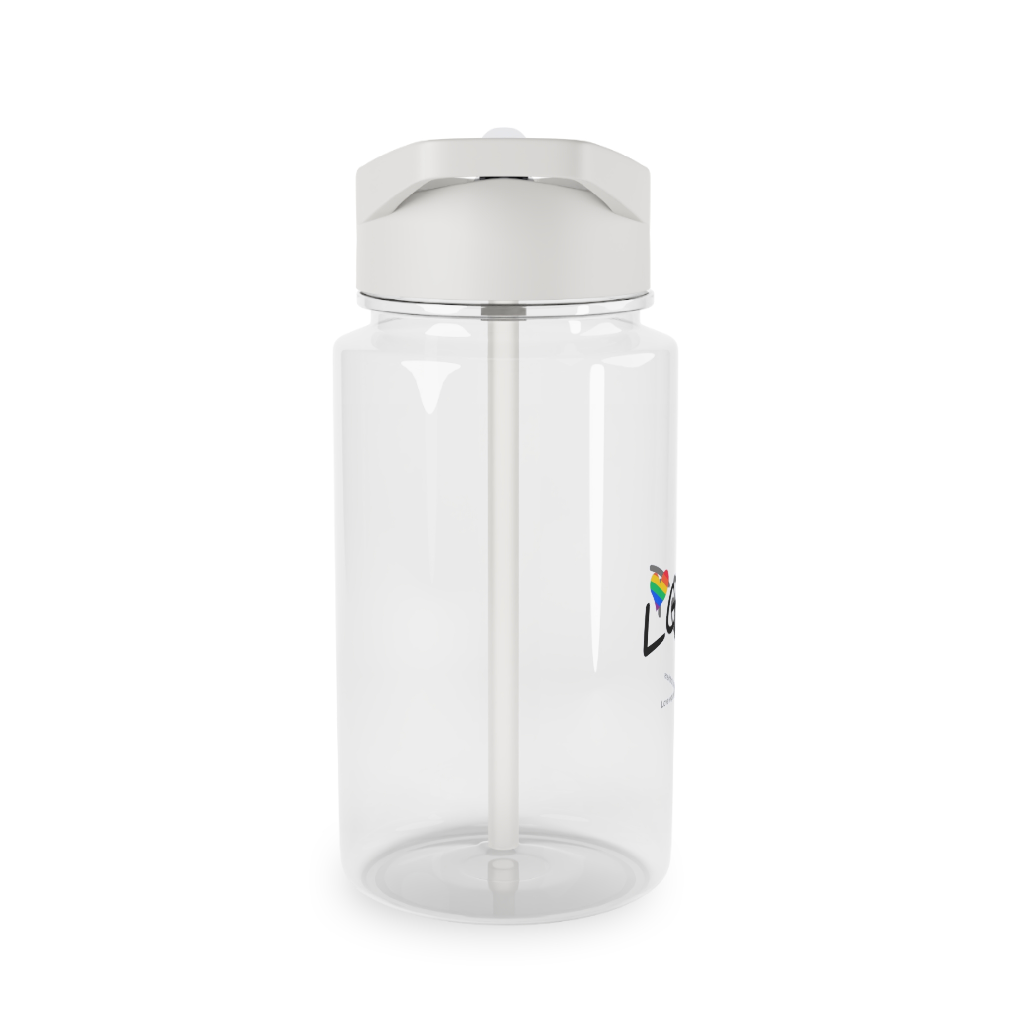 Love Letter Pride Rainbow Lettering Text Writing Pattern Freedom Love Heart Homo Colors Flag Parade(3) Tritan Water Bottle - Image 4