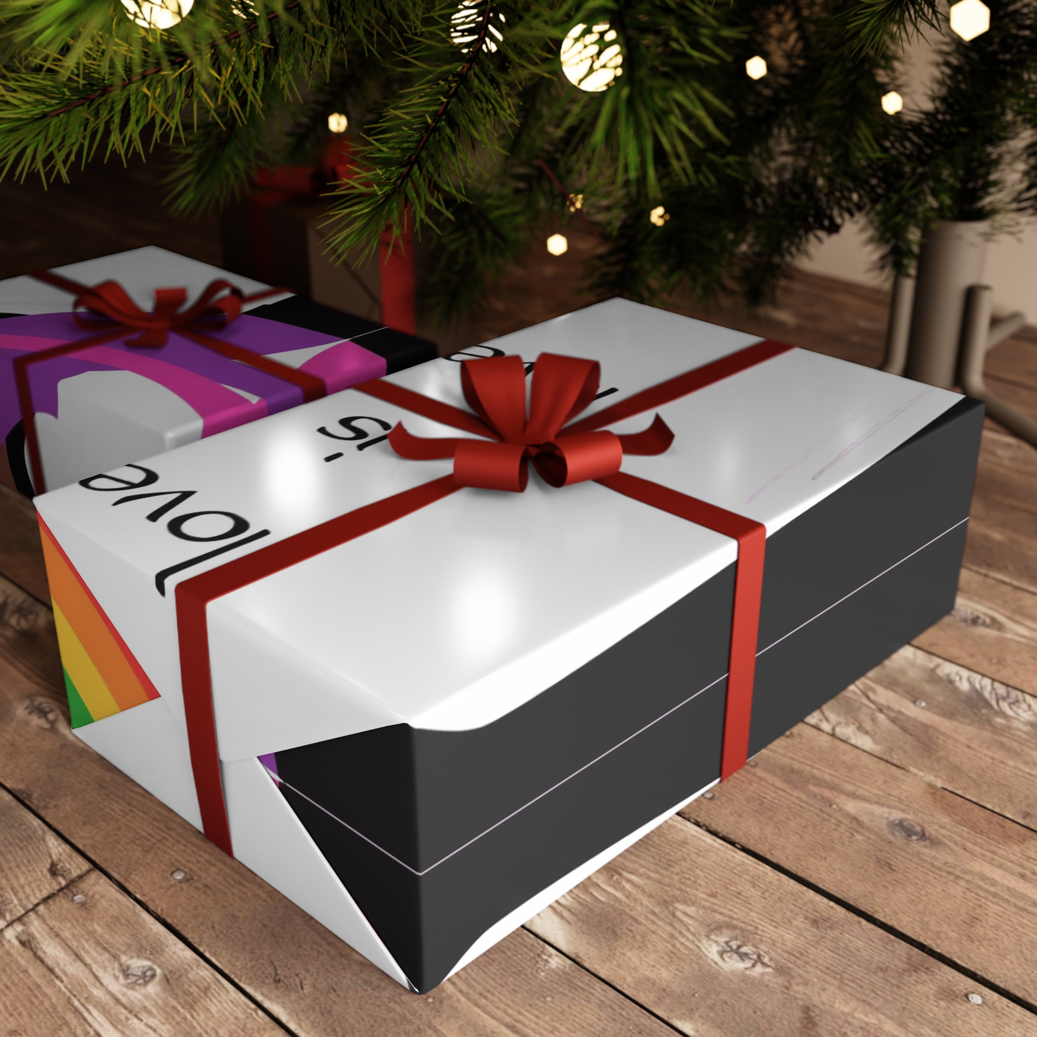 Poster Two Girls Hugging With Rainbow Gift Wrapping Paper Sheets 1pc - Image 6