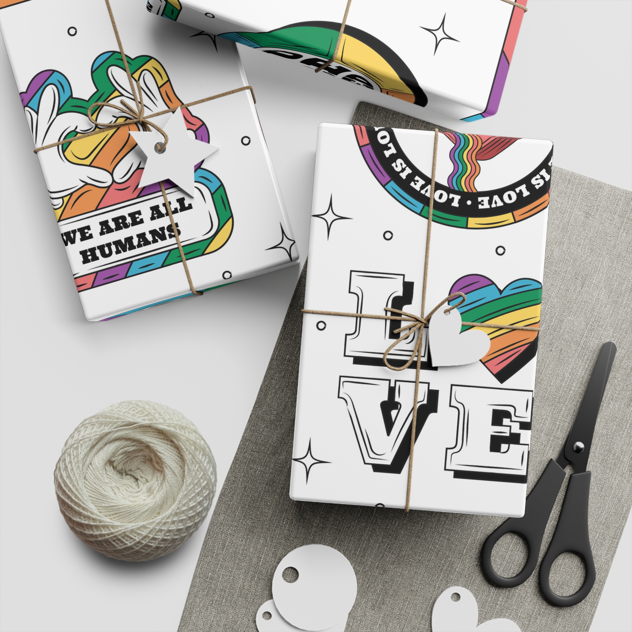 Hand Drawn Labels Collection Pride Month Celebration Gift Wrapping Paper Sheets 1pc - Image 2