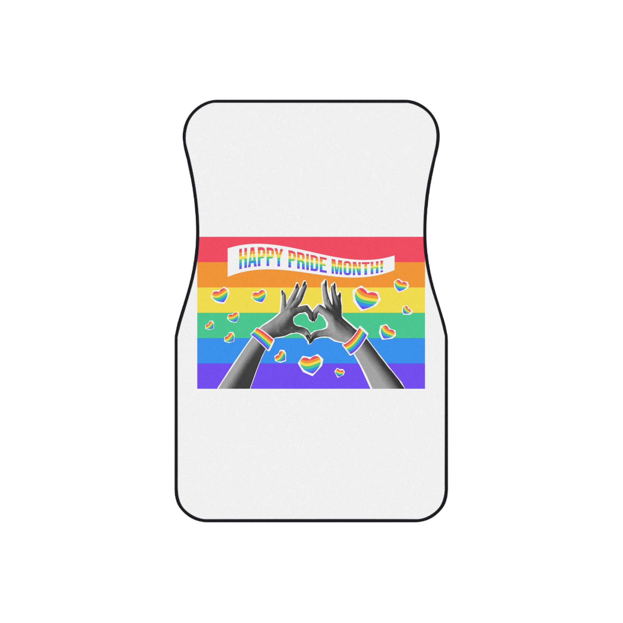 Lgbtq Pride Month Card Y2k Style Trendy Retro Collage Halftone Hands Car Mats Set Of 4 - Image 2