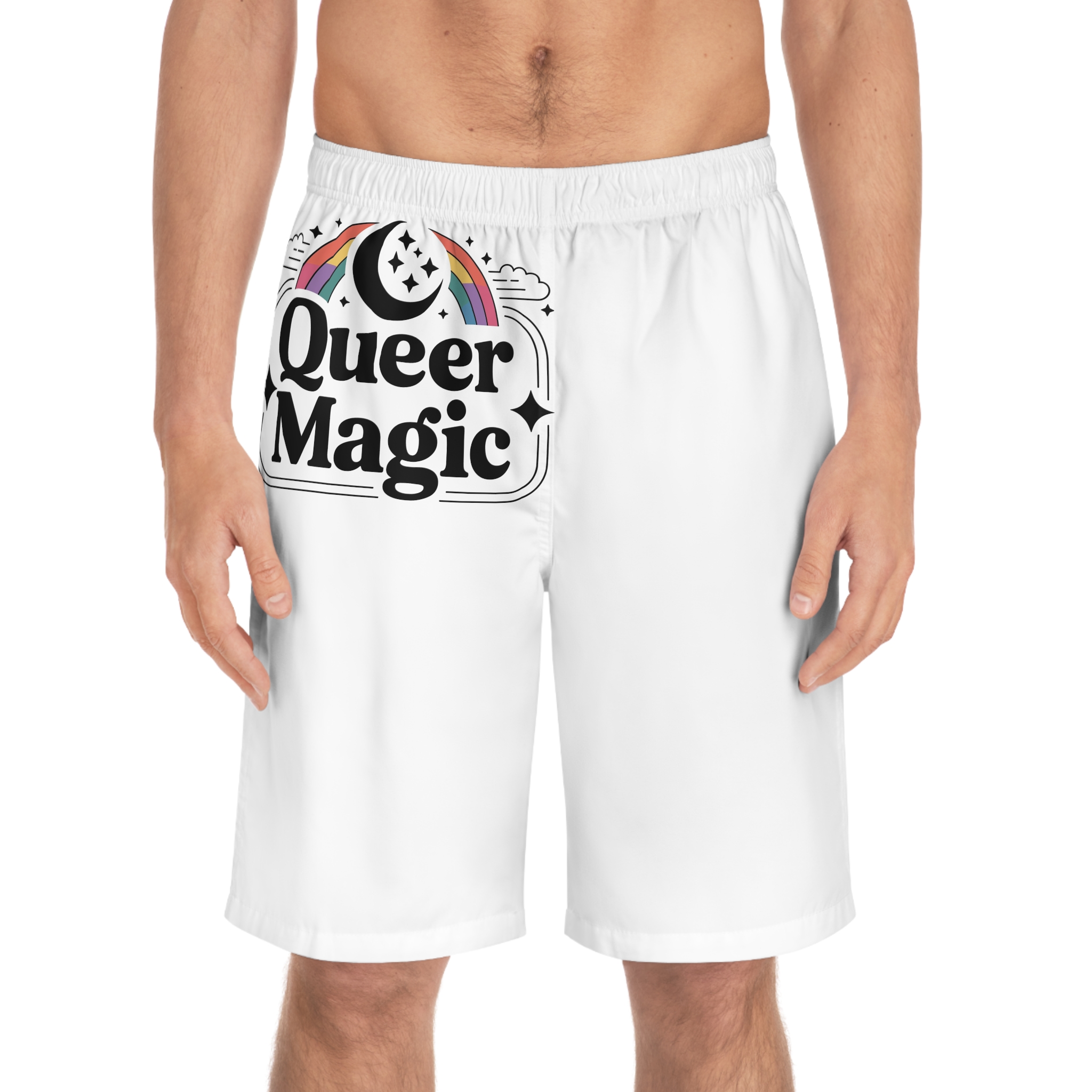 Queer Magic T Shirt Design Isolated White Background 2 Mens Board Shorts Aop - Image 3