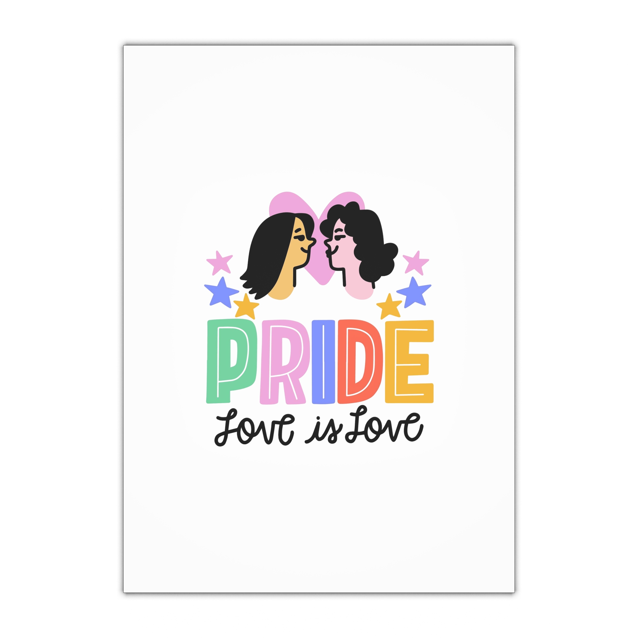 Pride Day Lettering With Lesbian Couple Gift Wrapping Paper Sheets 1pc