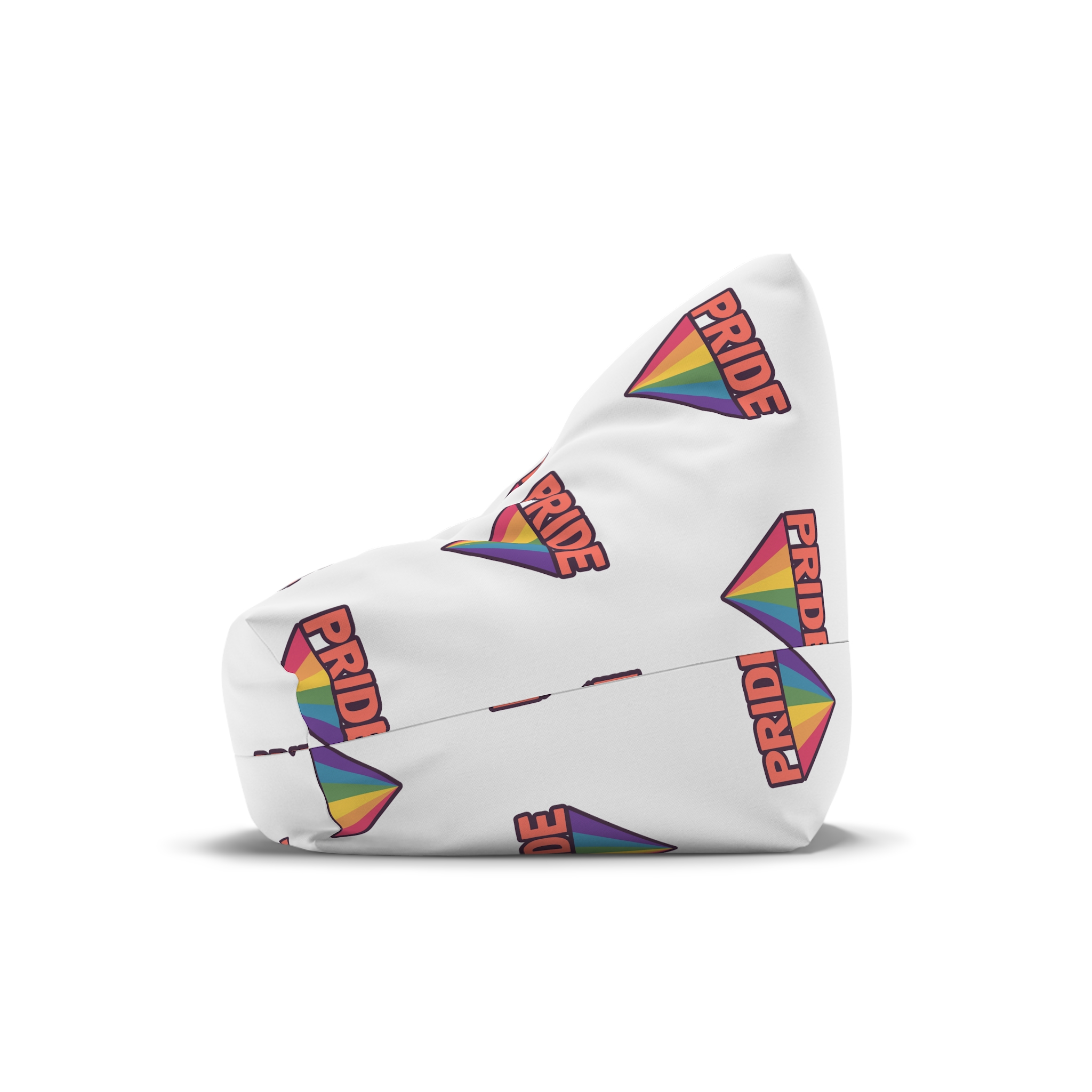 Pride Text With Rainbow Flag Badge Lgbt Symbol Gay Lesbian Bisexual Trans Queer Love Symbol Bean Bag Chair Cover - Image 4