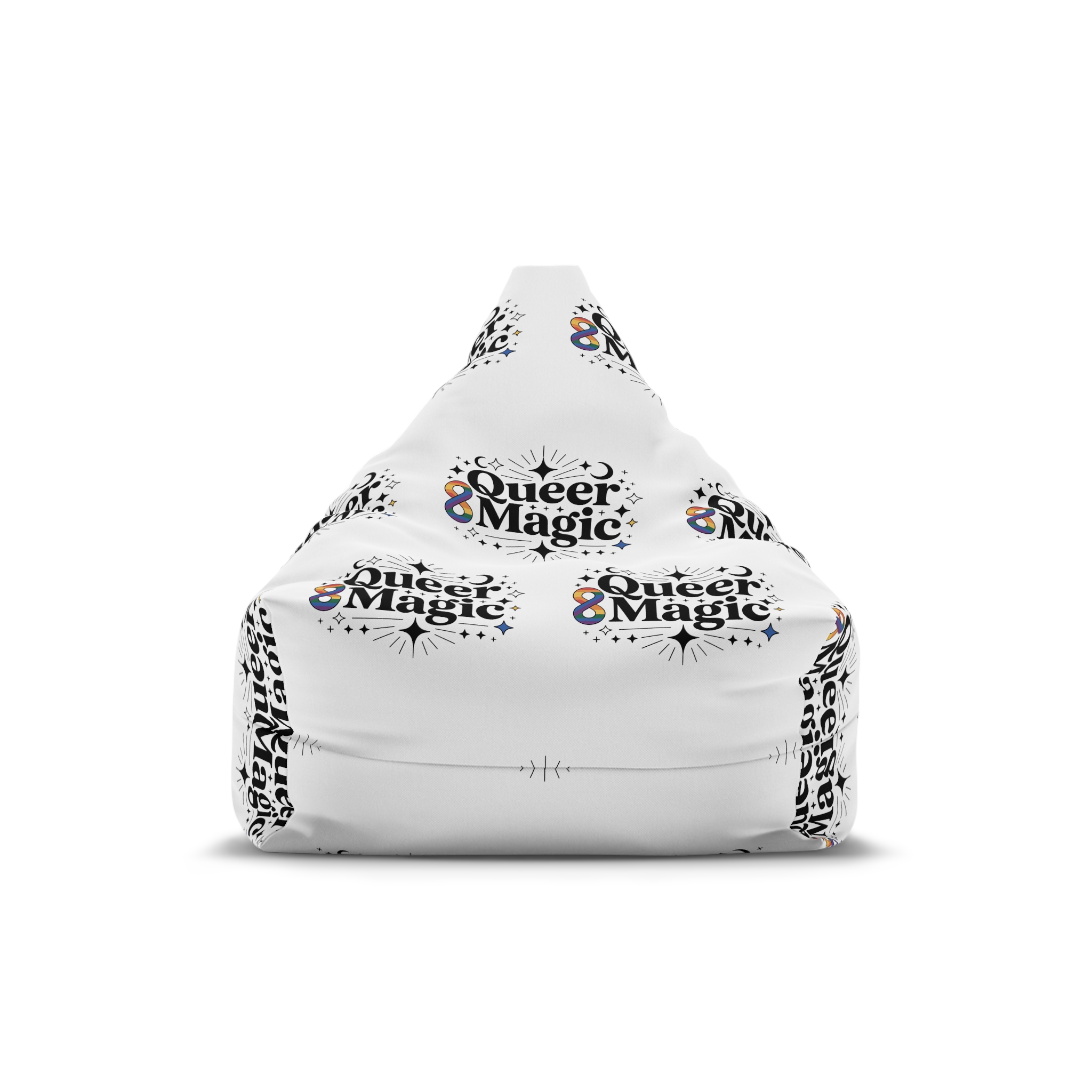 Queer Magic T Shirt Design Isolated White Background Bean Bag Chair Cover
