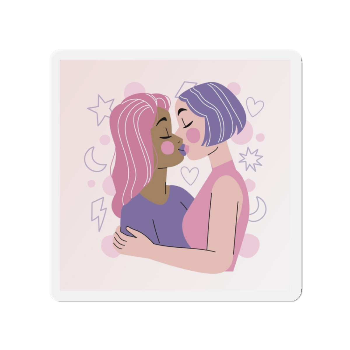 Lesbian Pride Design 5F97CF Die Cut Magnets