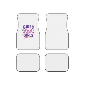 Vibrant Girls Love Girls Vector Illustration Featuring Bold Text Playful Decorative Elements Car Mats Set Of 4
