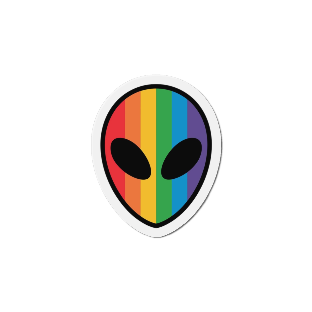Rainbow Alien Head Lgbt Pride Illustration Die Cut Magnets - Image 4