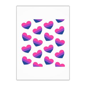 Vector Seamless Pattern Bisexual Flag Heart Gift Wrapping Paper Sheets 1pc