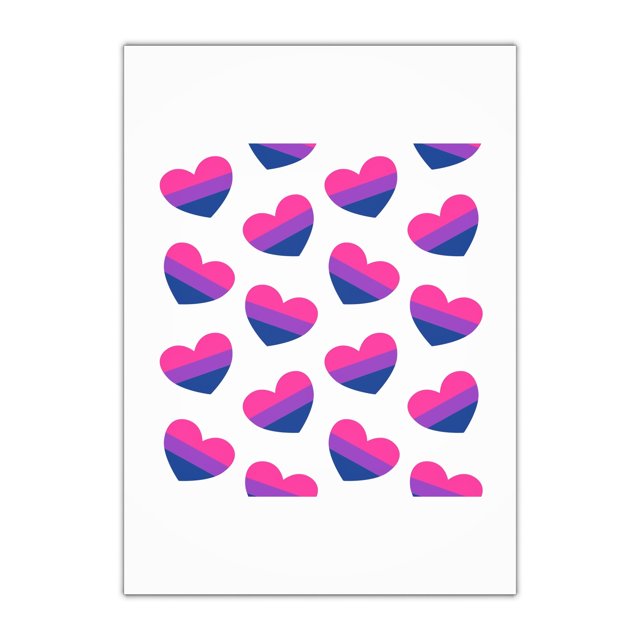 Vector Seamless Pattern Bisexual Flag Heart Gift Wrapping Paper Sheets 1pc