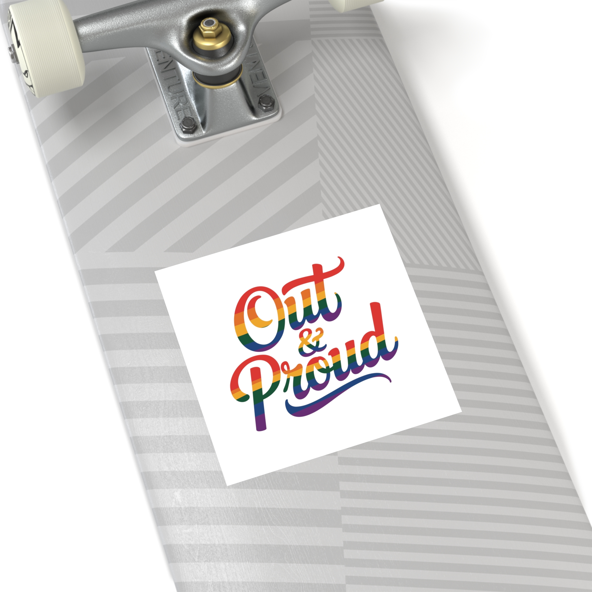 Out Proud T Shirt Design Isolated White Background Laminate Stickers Square - Image 40