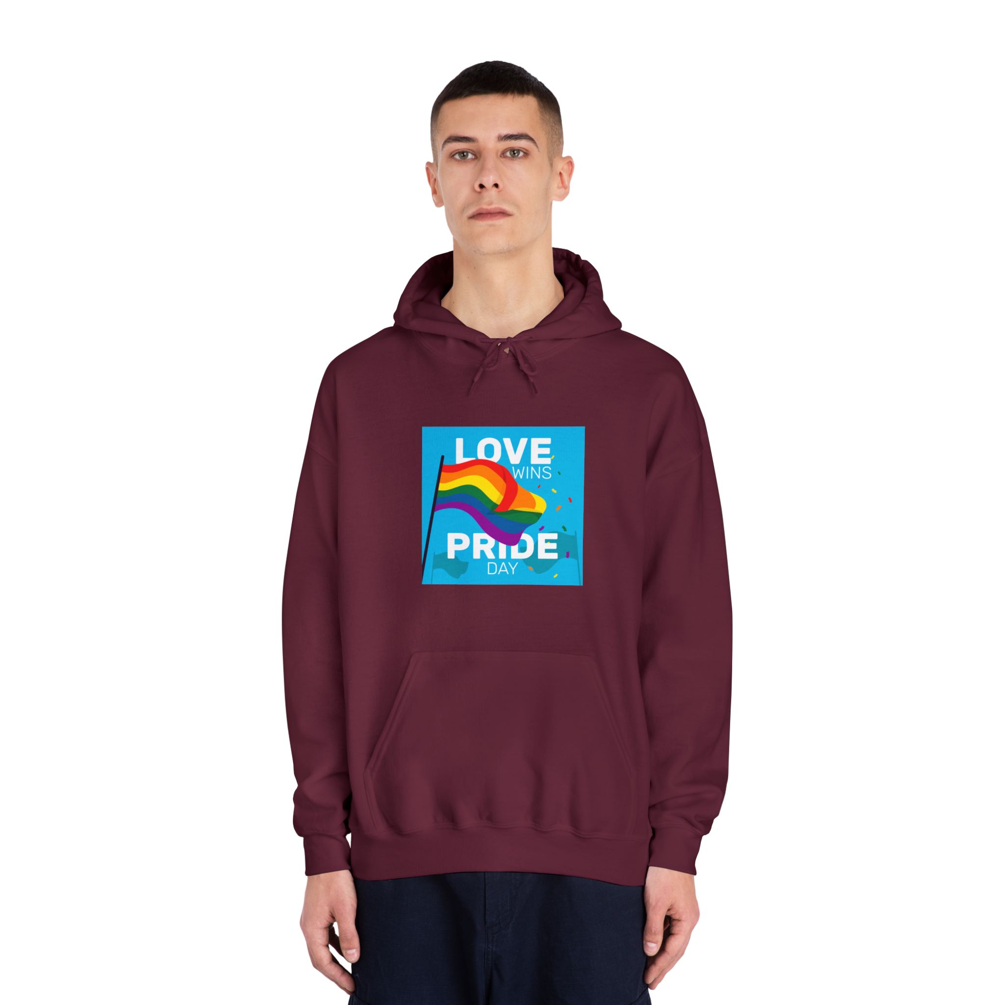 Pride Day Event With Rainbow Flag Unisex Dryblend Hooded Sweatshirt - Image 19
