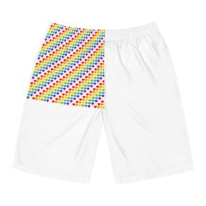 Rainbow Heart Mosaic Seamless Vector Pattern Mens Board Shorts Aop
