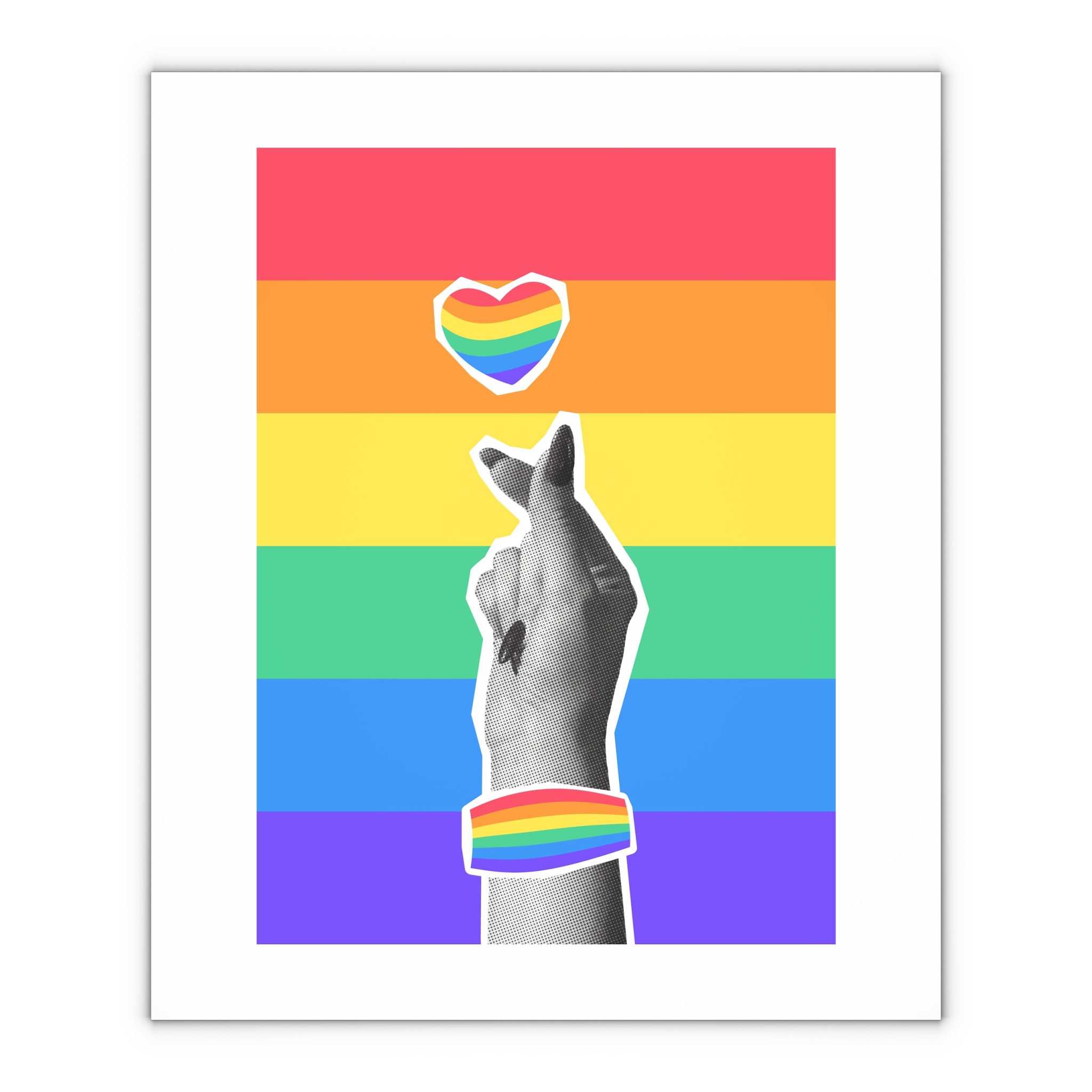 Lgbtq Trendy Retro Collage Halftone Hands Gift Wrapping Paper Sheets 1pc - Image 4