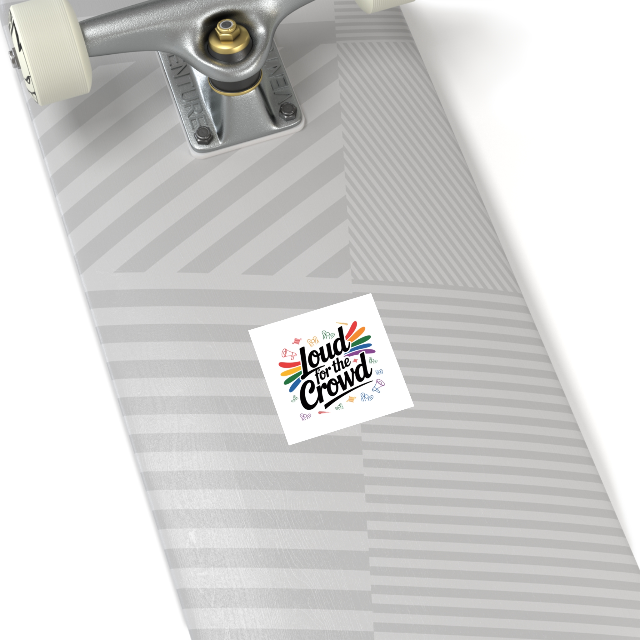 Loud Crowd T Shirt Design Isolated White Background 2 Laminate Stickers Square - Image 4