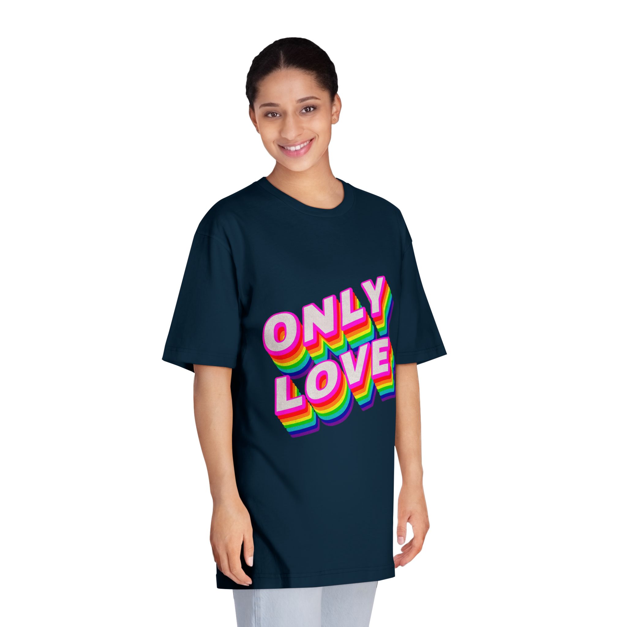 Rainbow Word Only Love Typography Design Element - Unisex Classic Crewneck T Shirt - Image 19