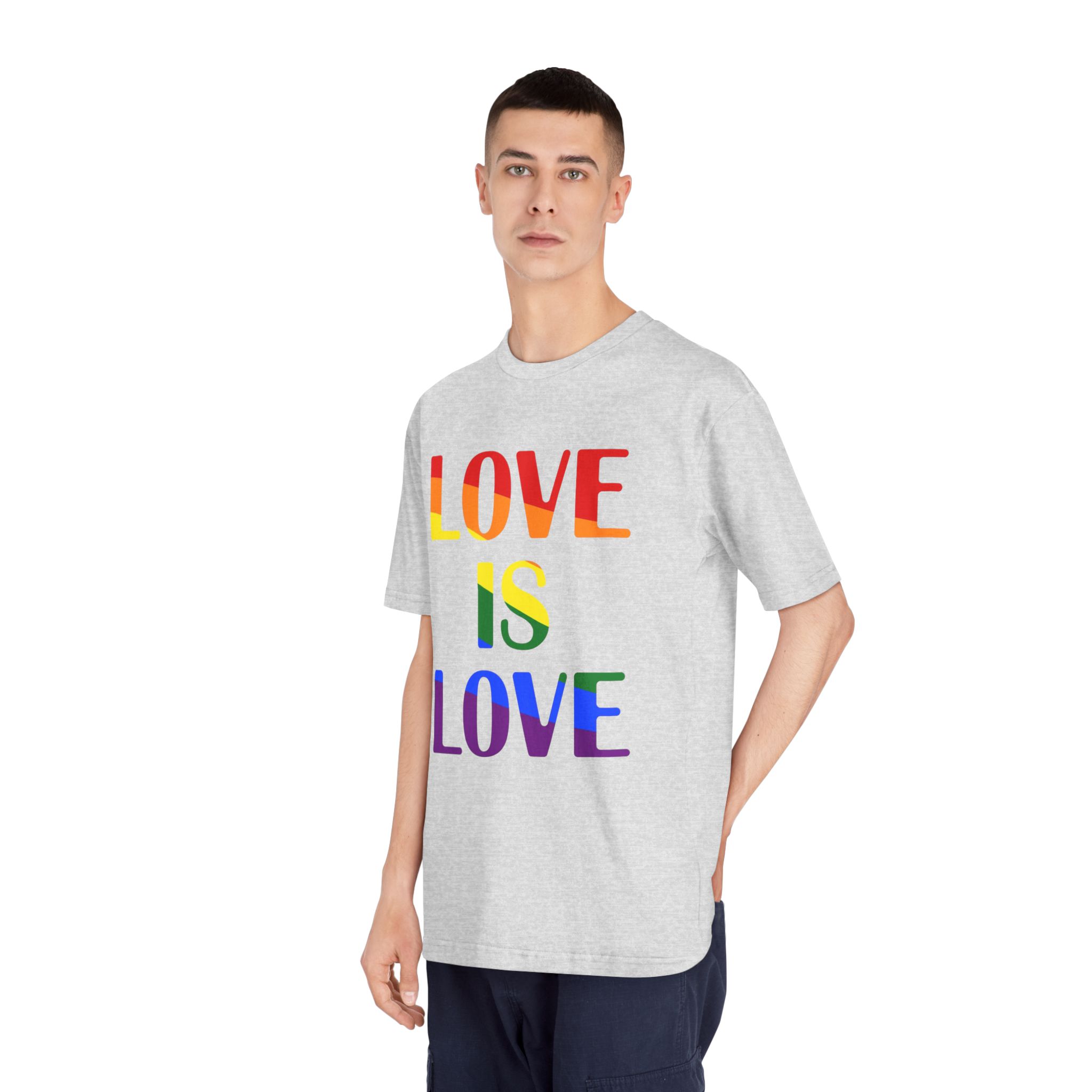 Love Is Love With Rainbow Colors Slogan Typography Banner - Unisex Classic Crewneck T Shirt - Image 16