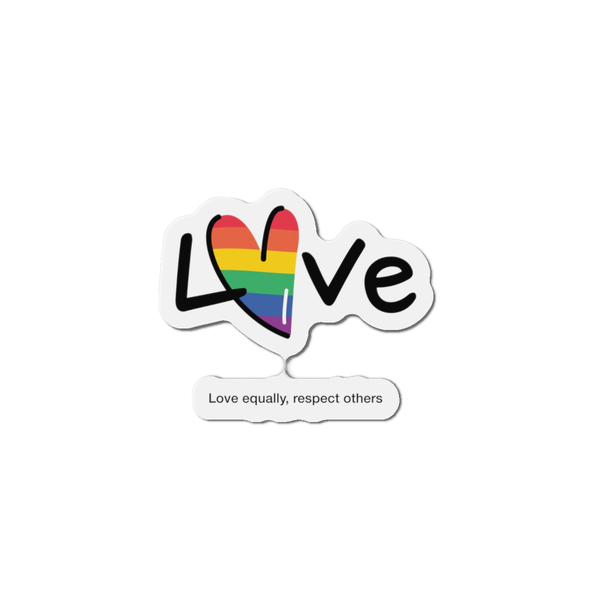 Love Letter Pride Rainbow Lettering Text Writing Pattern Freedom Love Heart Homo Colors Flag Parade(1) (1) Die Cut Magnets - Image 7