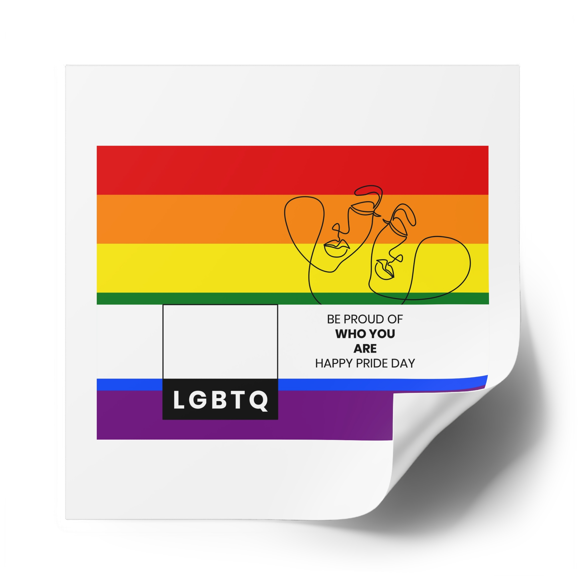 Lgbtq Pride Month Celebration Banner Poster Card Design Vector Illustration Laminate Stickers Square - Image 54