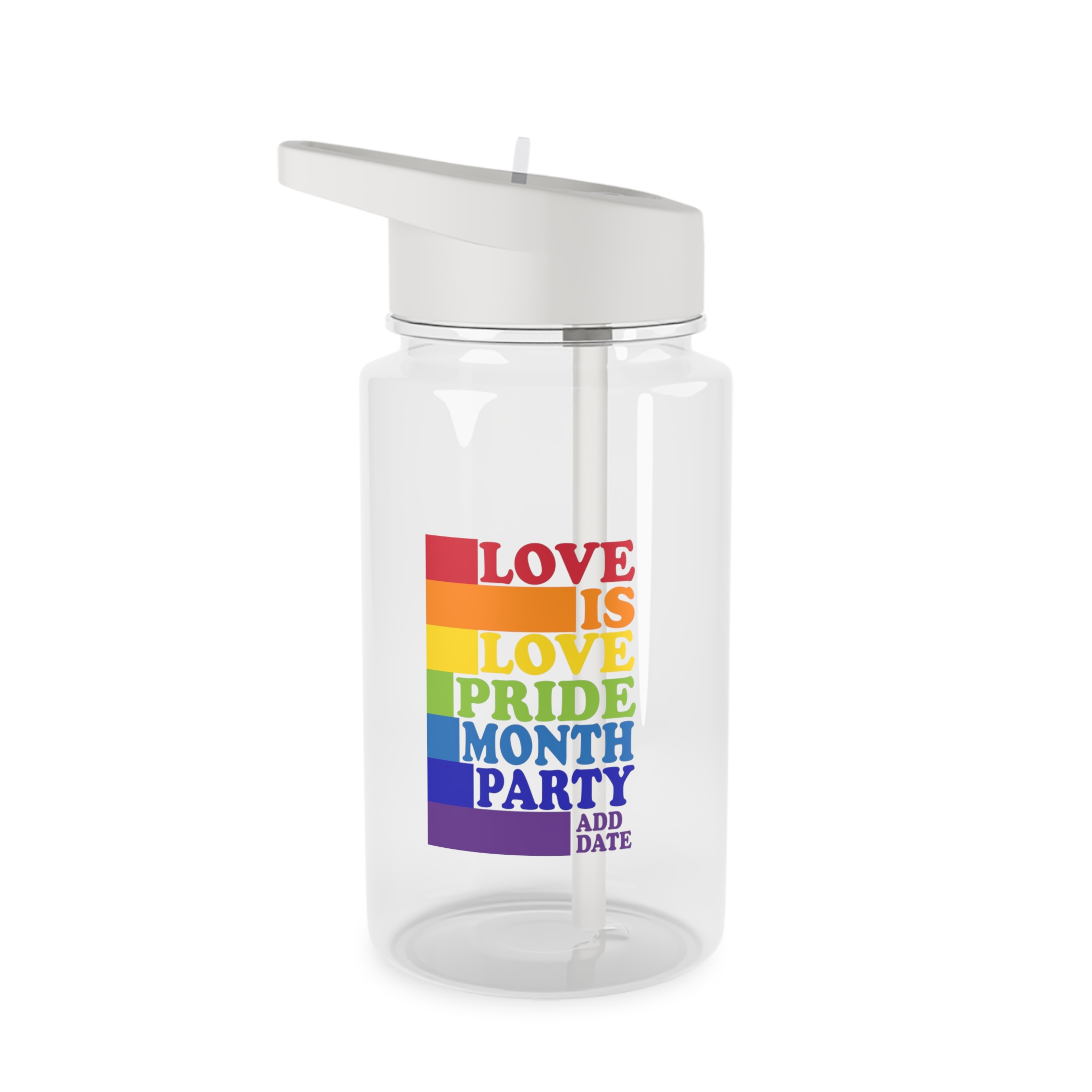 Love Is Love Pride Month Party Poster Flyer Social Media Post Design Tritan Water Bottle