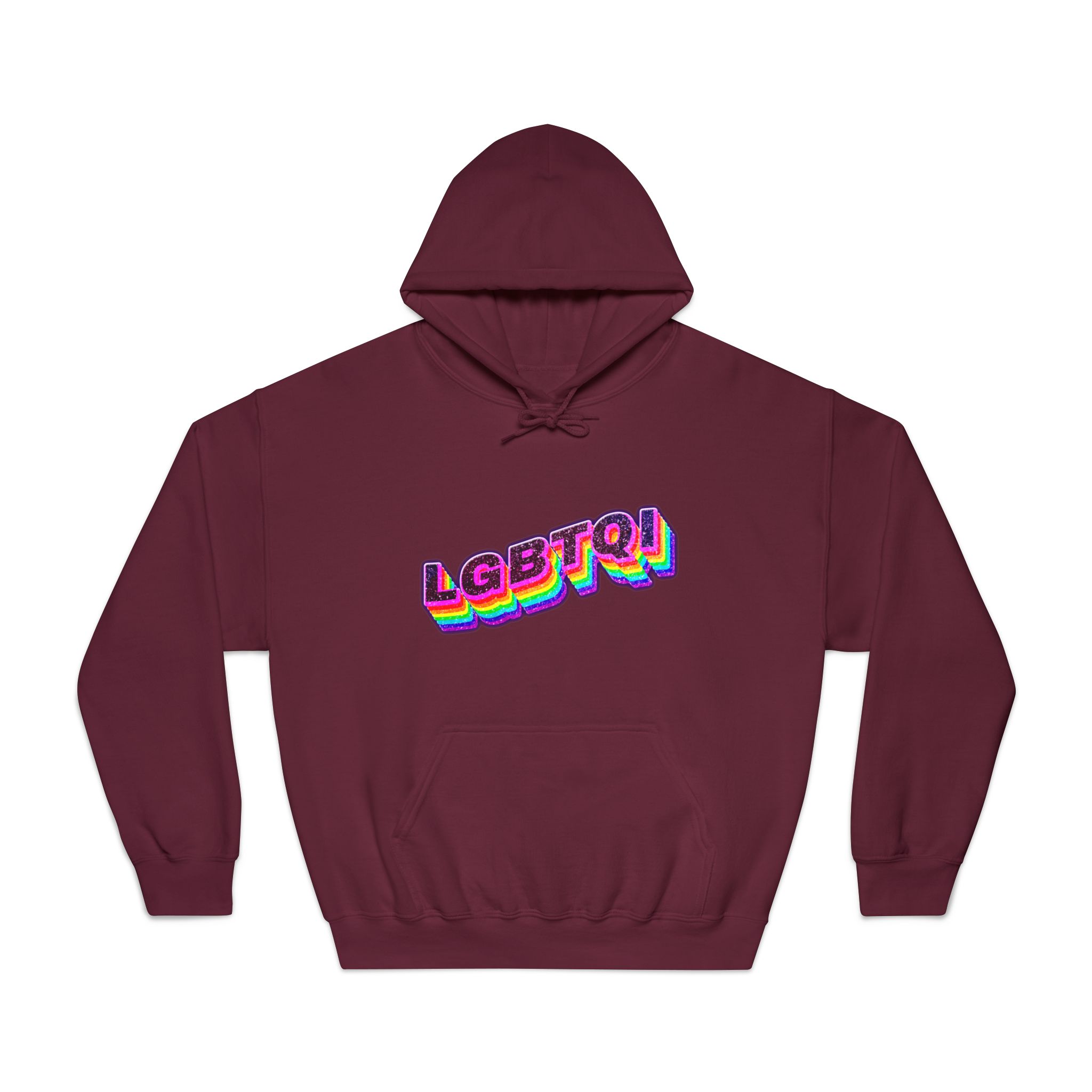 Lgbtqi 3d Word Glitch Png Unisex Dryblend Hooded Sweatshirt - Image 17