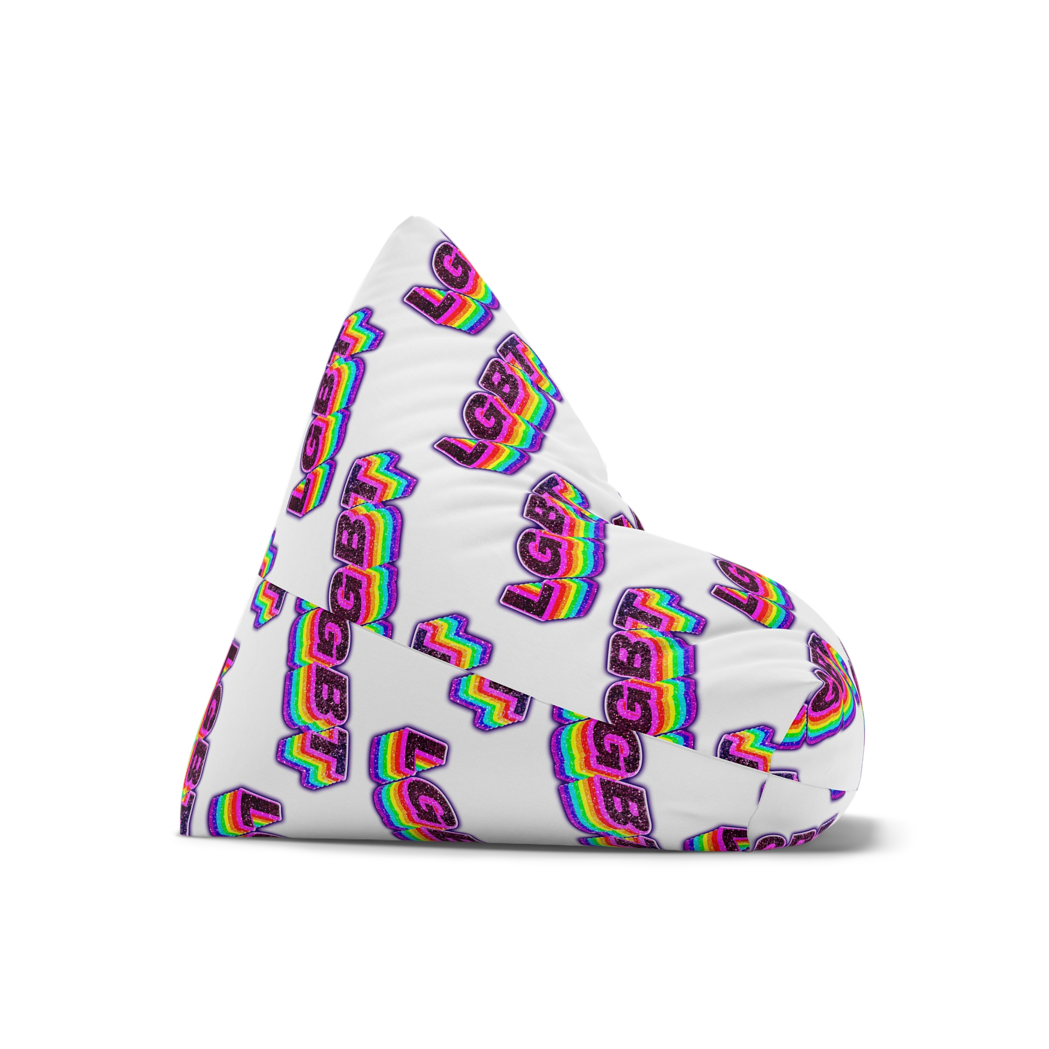 Png Word Lgbt Rainbow Typography Bean Bag Chair Cover - Image 7