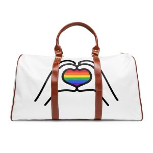 Lgbt Concept Heart Colors Lgbtq Flag Love Is Love Shape Heart Icon Lgbt Waterproof Travel Bag