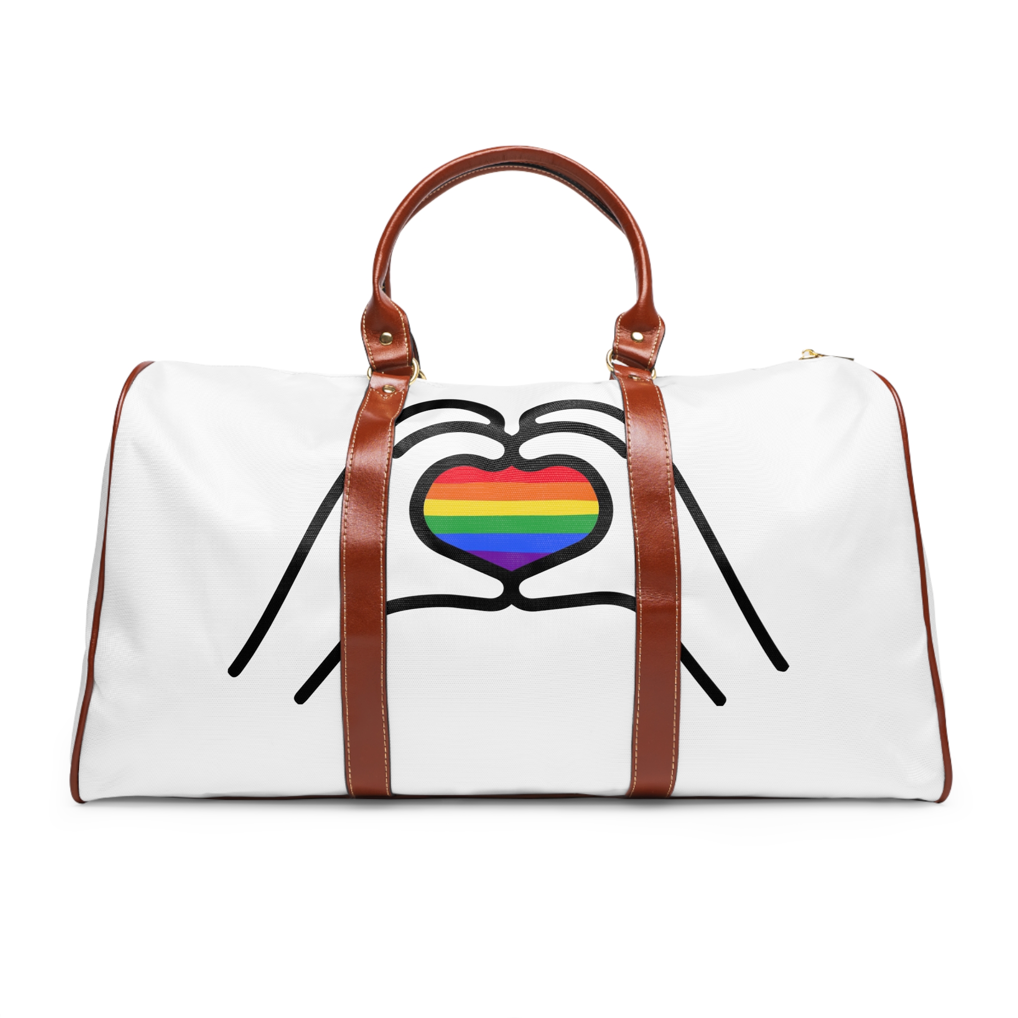 Lgbt Concept Heart Colors Lgbtq Flag Love Is Love Shape Heart Icon Lgbt Waterproof Travel Bag