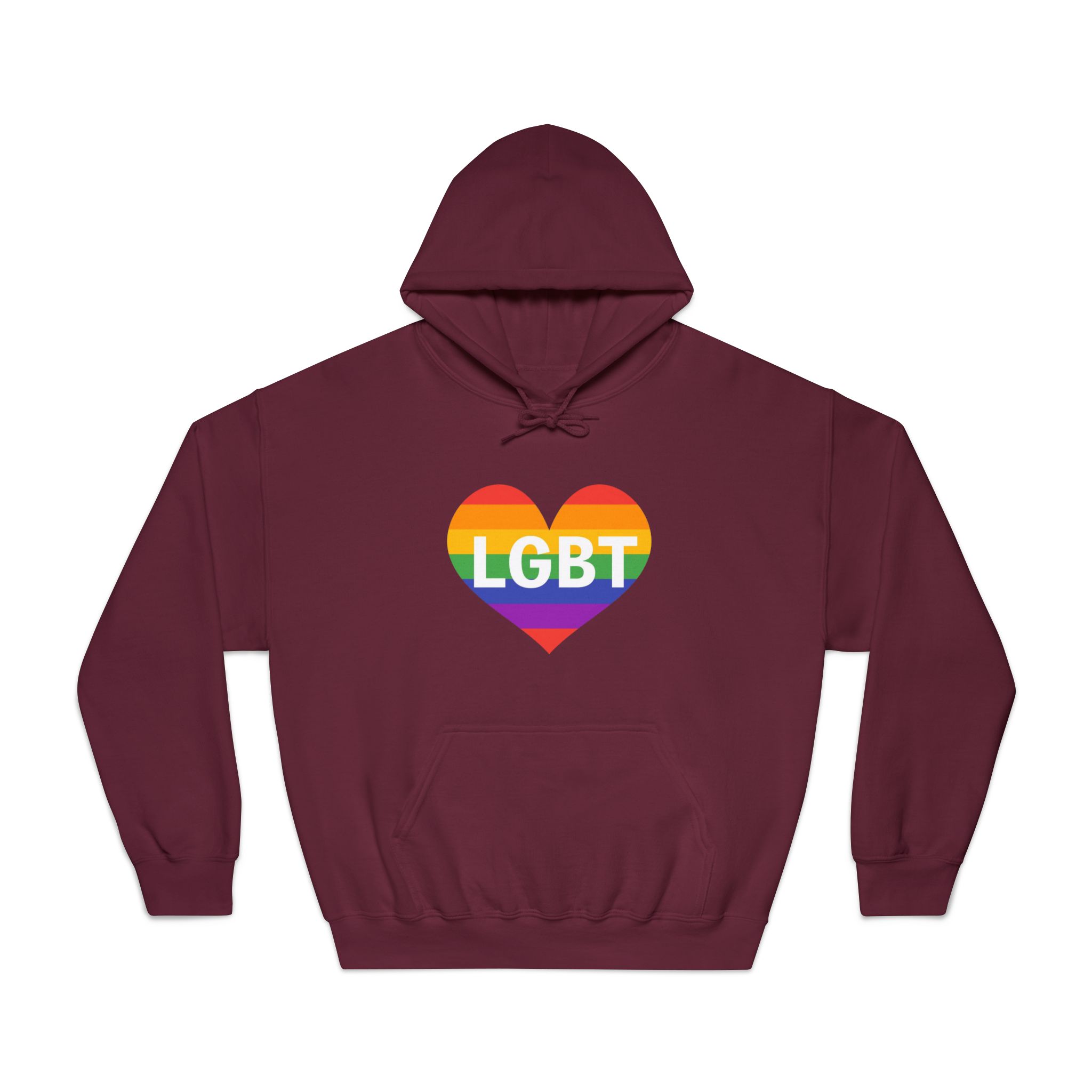 Lgbt Rainbow Colors Heart Mark Lgbt Letters Unisex Dryblend Hooded Sweatshirt - Image 17