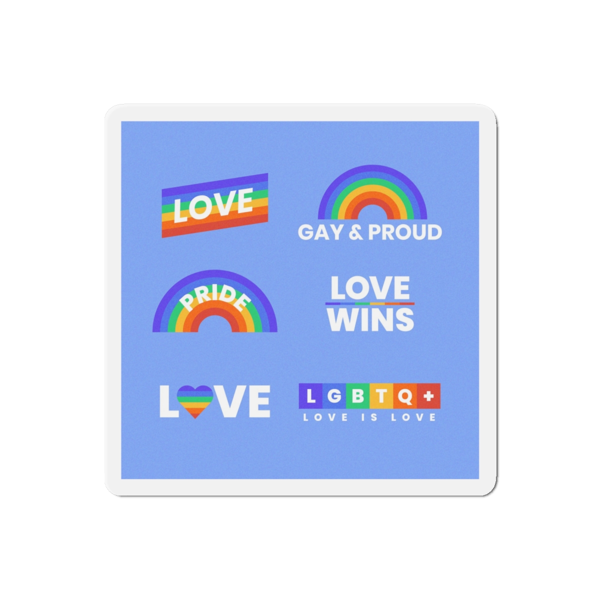 Pride Day Concept Rainbow Labels Die Cut Magnets - Image 13