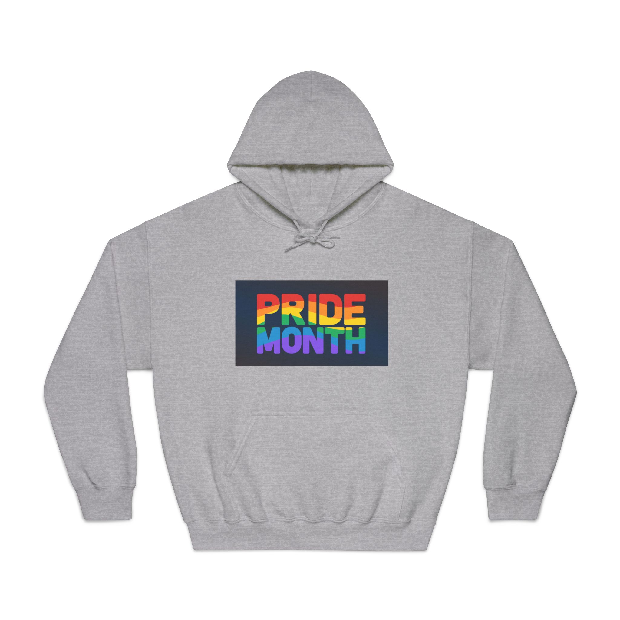 Lgbt Pride Rainbow Flag Lettering Banner Poster Social Media Pride Calligraphy With Unisex Dryblend Hooded Sweatshirt - Image 13
