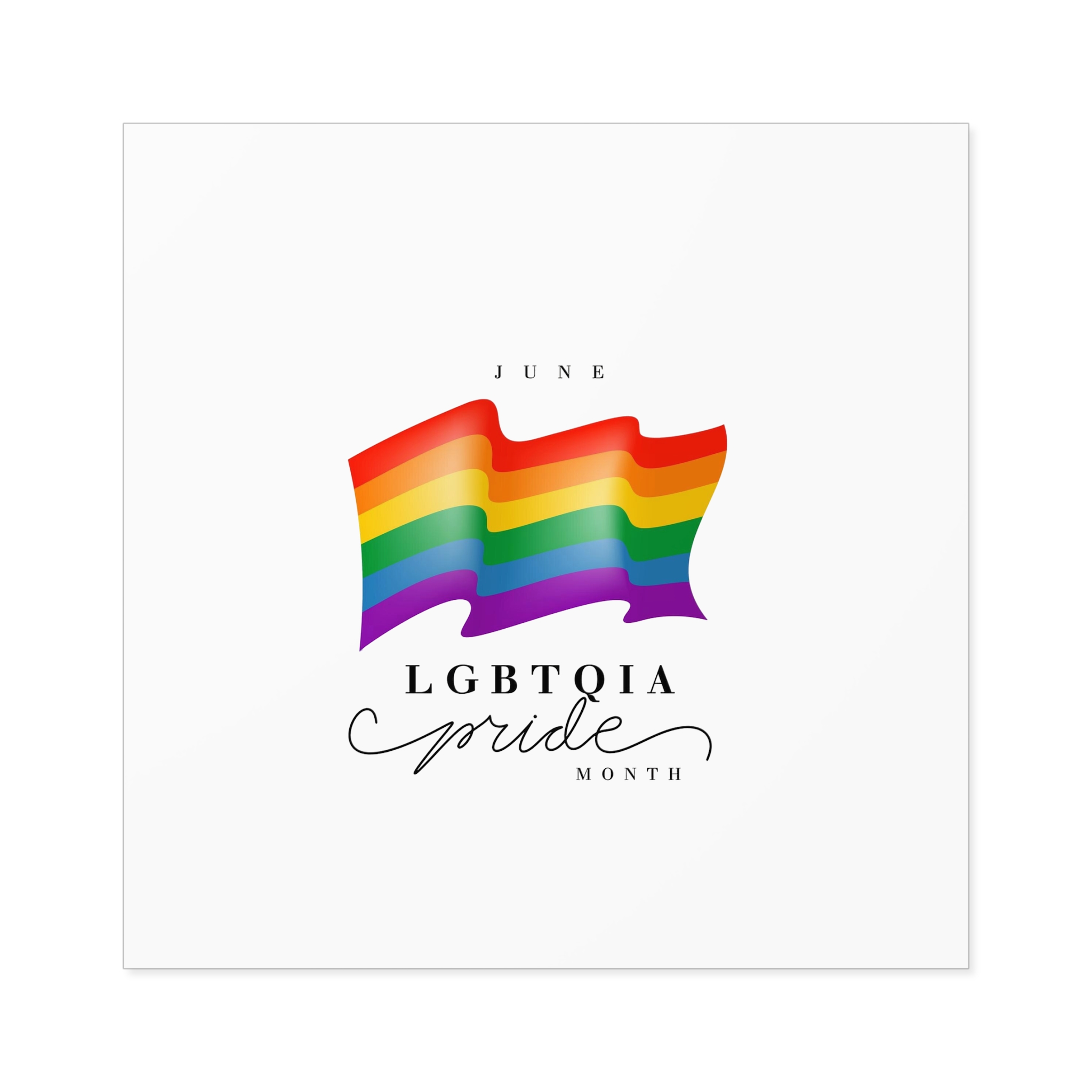 Lgbt Pride Month 2024 Concept Freedom Rainbow Flag With Hearts Gay Parade Vector Laminate Stickers Square - Image 49