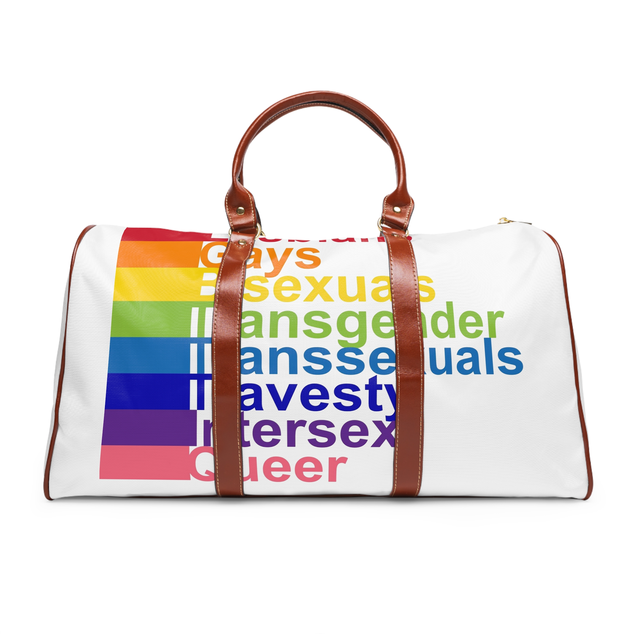 Lgbt Concept Motivating Phrase Colors Rainbow Decoding Abbreviations Lgbt Lesbian Gay Bisexual Transgender Transsexual Travesty Intersex Queer Waterproof Travel Bag