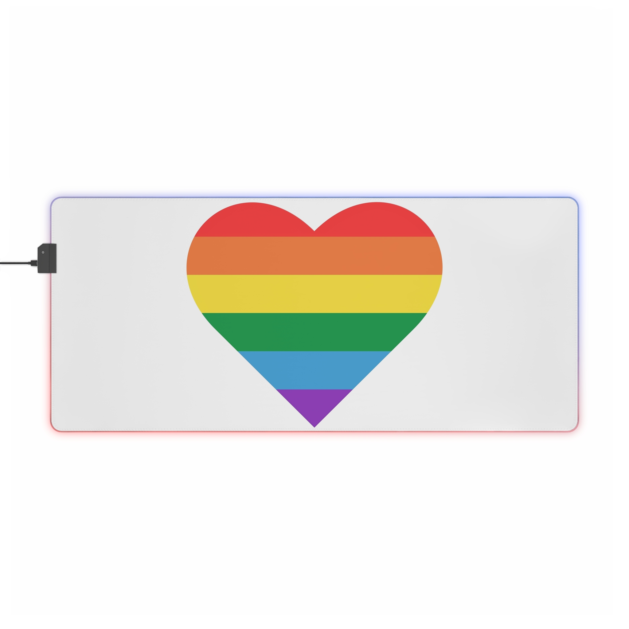 Vector Illustration Heart Colors Lgbt Flag Heart Pride Month - Led Gaming Mouse Pad - Image 13