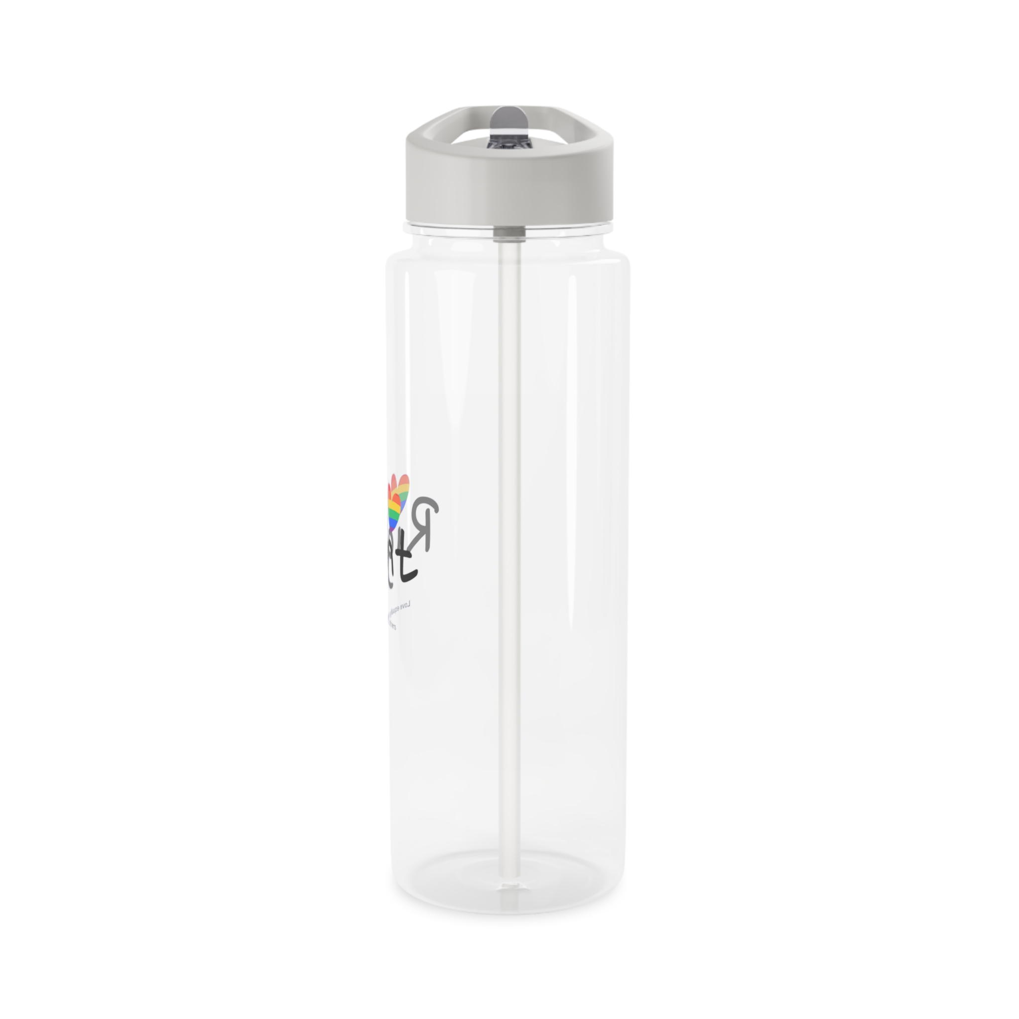 Love Letter Pride Rainbow Lettering Text Writing Pattern Freedom Love Heart Homo Colors Flag Parade(1) Tritan Water Bottle - Image 7